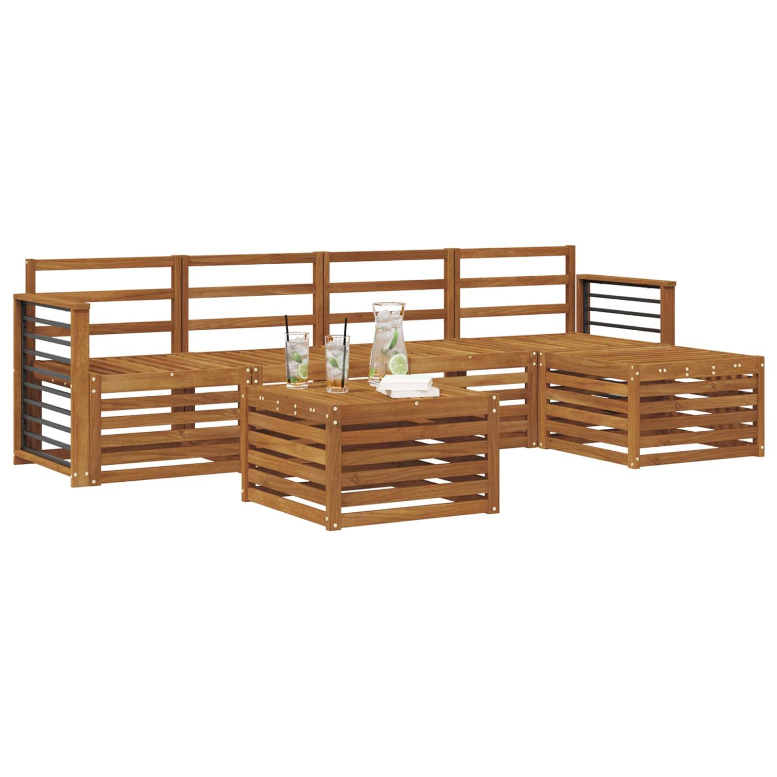 vidaXL Sofagarnituren 6 pcs Natur Massivholz Akazie