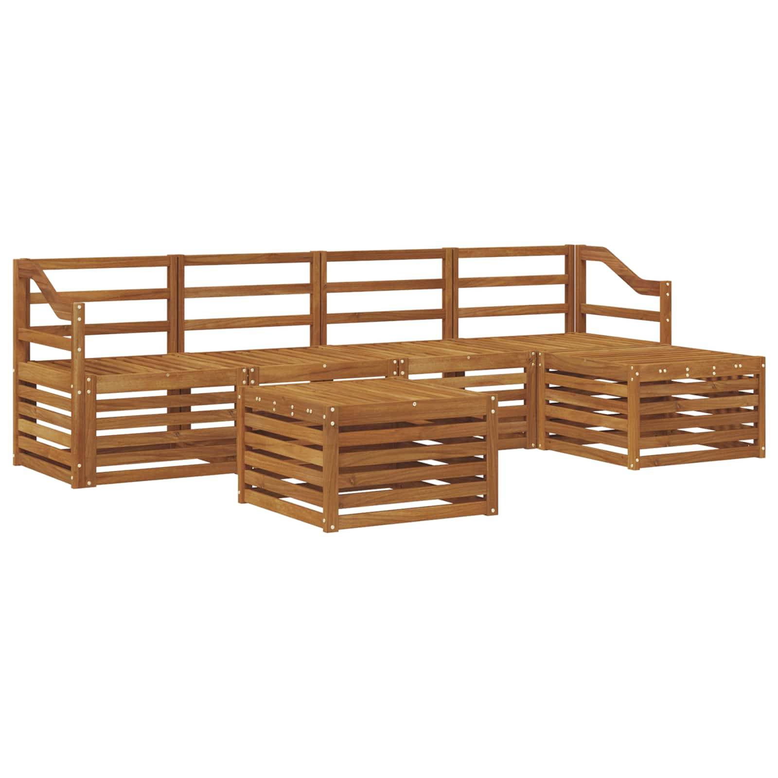 vidaXL Outdoor-Sofagarnitur 6 pcs Natur Massivholz Akazie