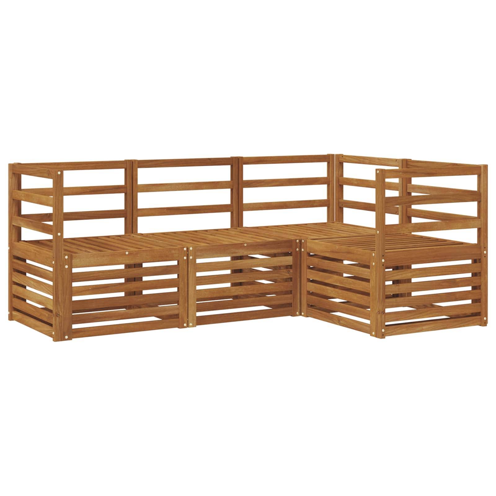 vidaXL Sofagarnituren 4 pcs Natur Massivholz Akazie