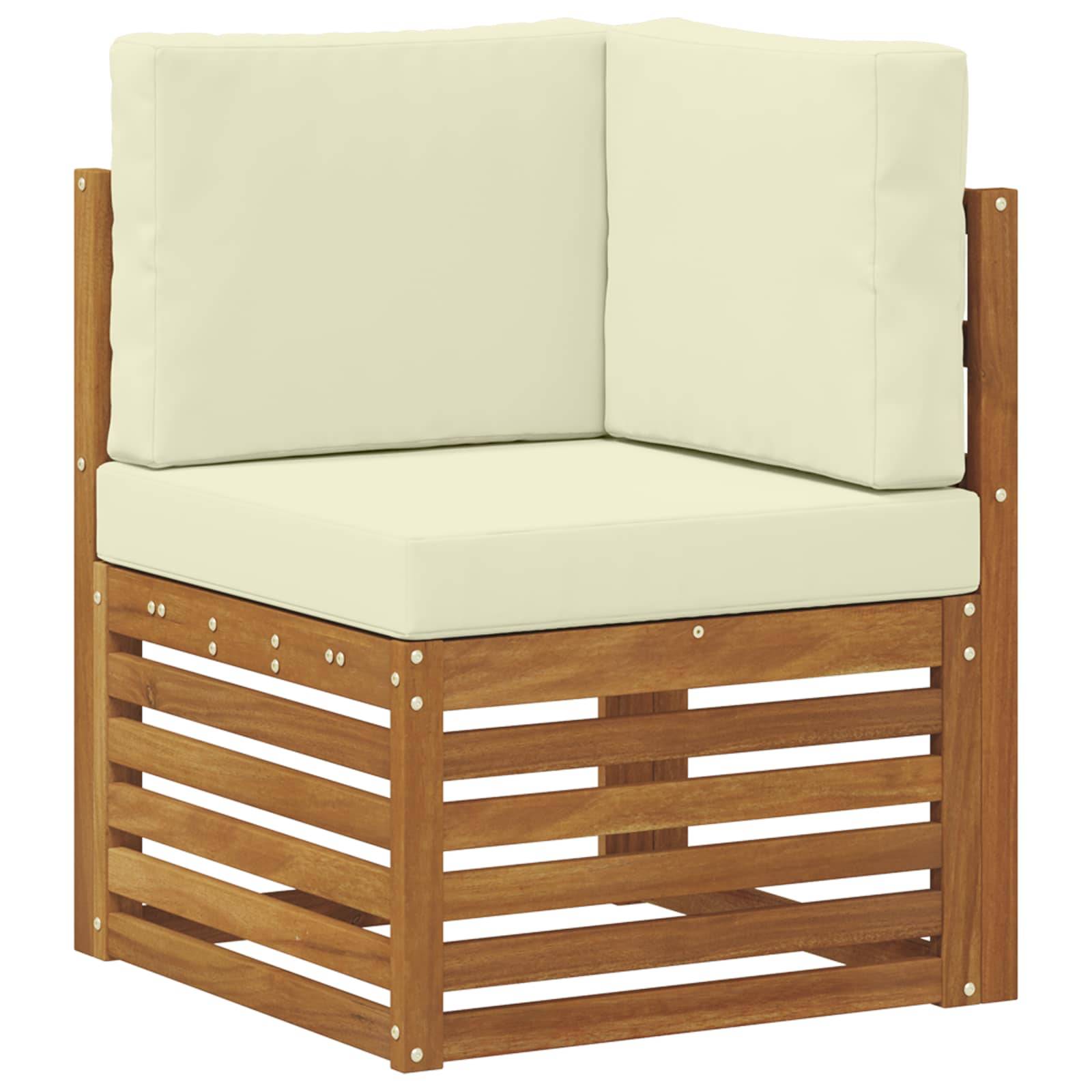 vidaXL Outdoor-Sofagarnitur 11 pcs Natur und Creme Polyester