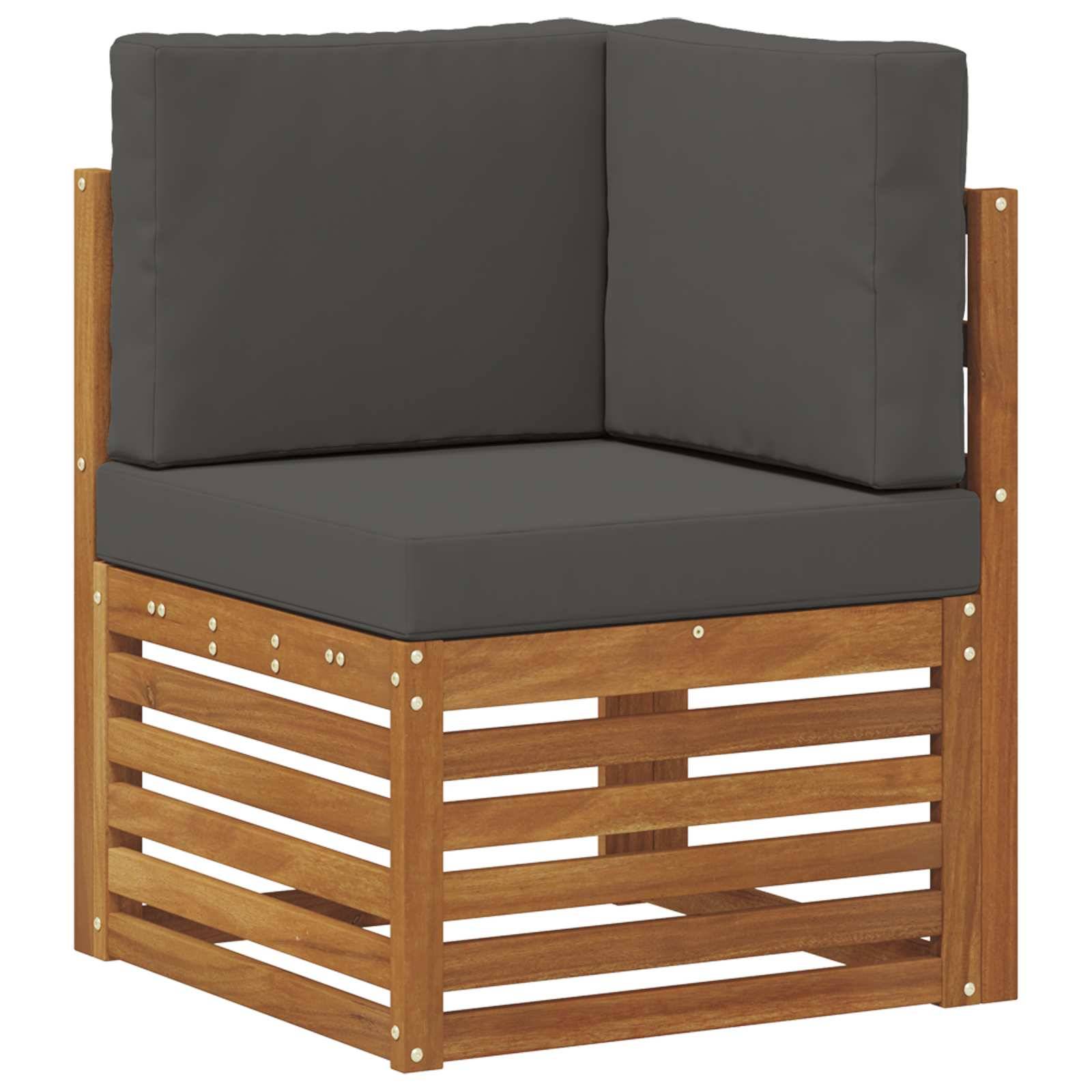 vidaXL Ecksofa Set mit Kissen 5 pcs Natur und Anthrazit