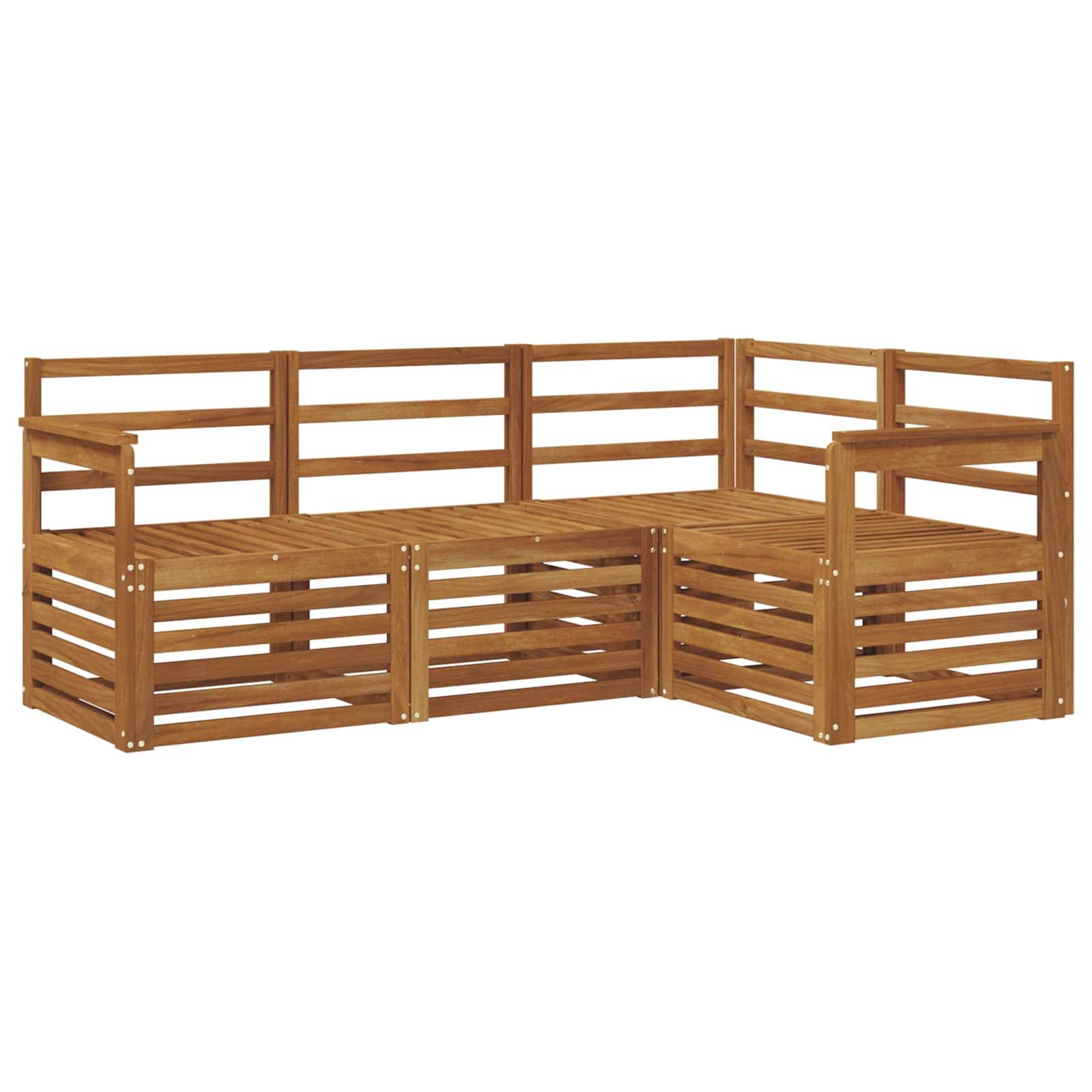 vidaXL Sofagarnituren 4 pcs Natur Massivholz Akazie