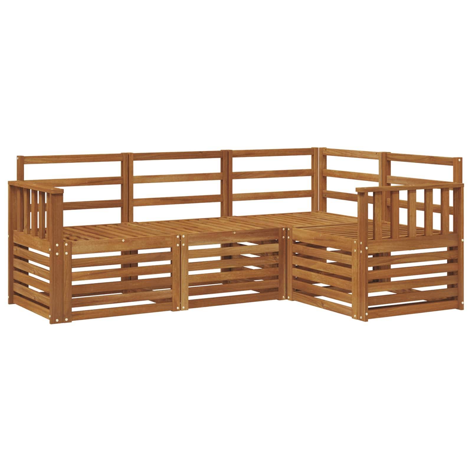 vidaXL Sofagarnituren 4 pcs Natur Massivholz Akazie