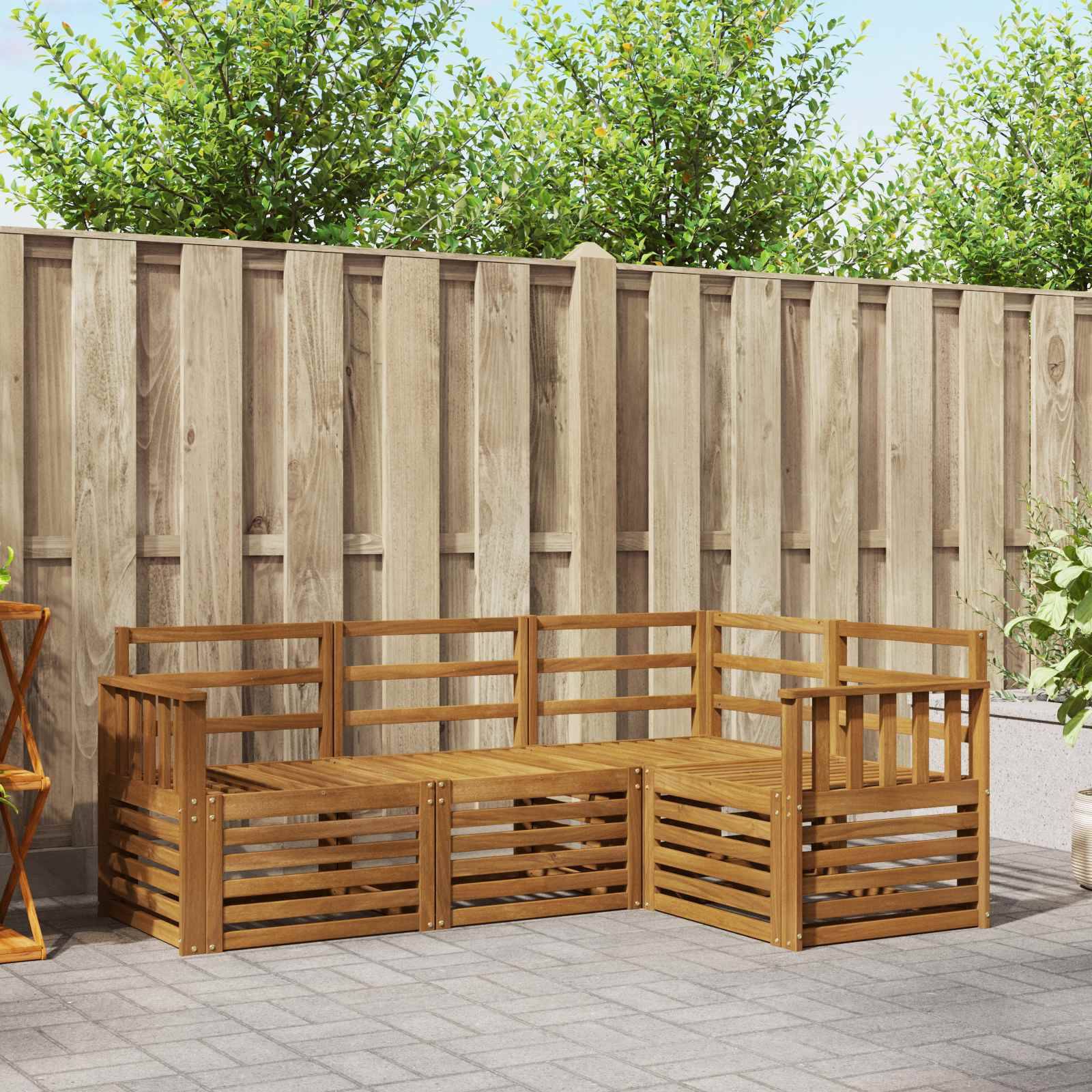 vidaXL Sofagarnituren 4 pcs Natur Massivholz Akazie