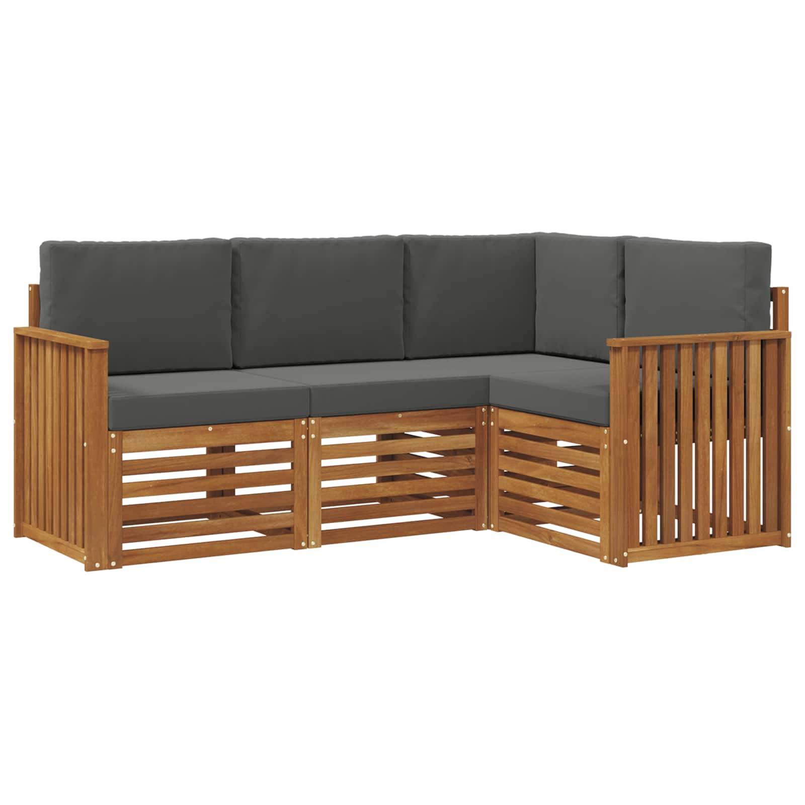 vidaXL Sofagarnituren 4 pcs Natur und Anthrazit Massivholz Akazie