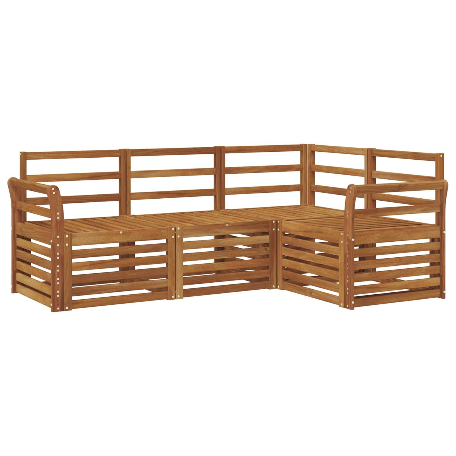 vidaXL Sofagarnituren 4 pcs Natur Massivholz Akazie