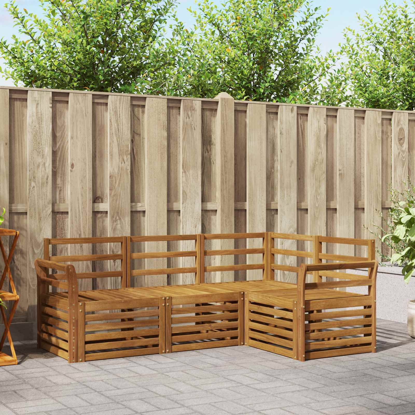 vidaXL Sofagarnituren 4 pcs Natur Massivholz Akazie