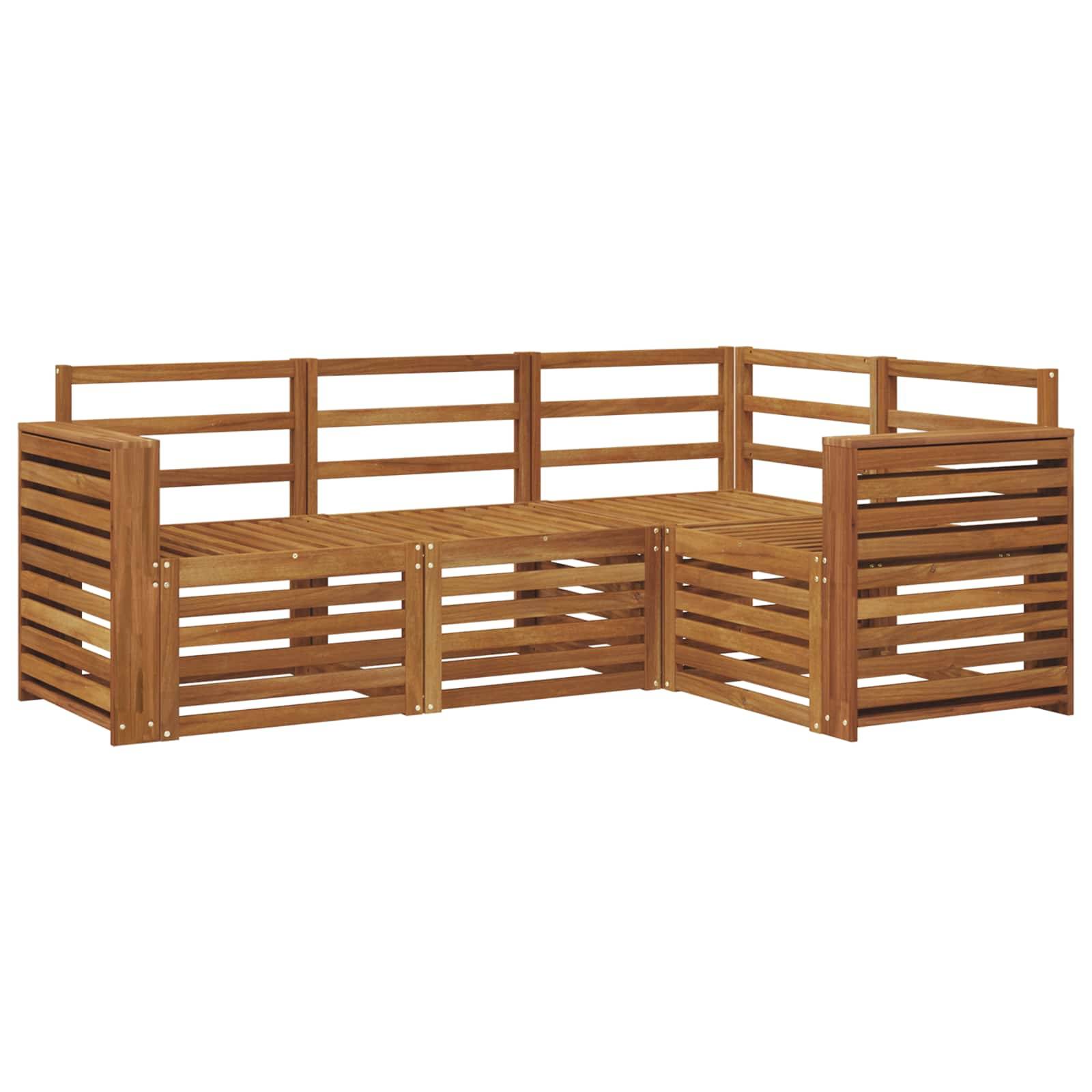 vidaXL Sofagarnituren 4 pcs Natur Massivholz Akazie