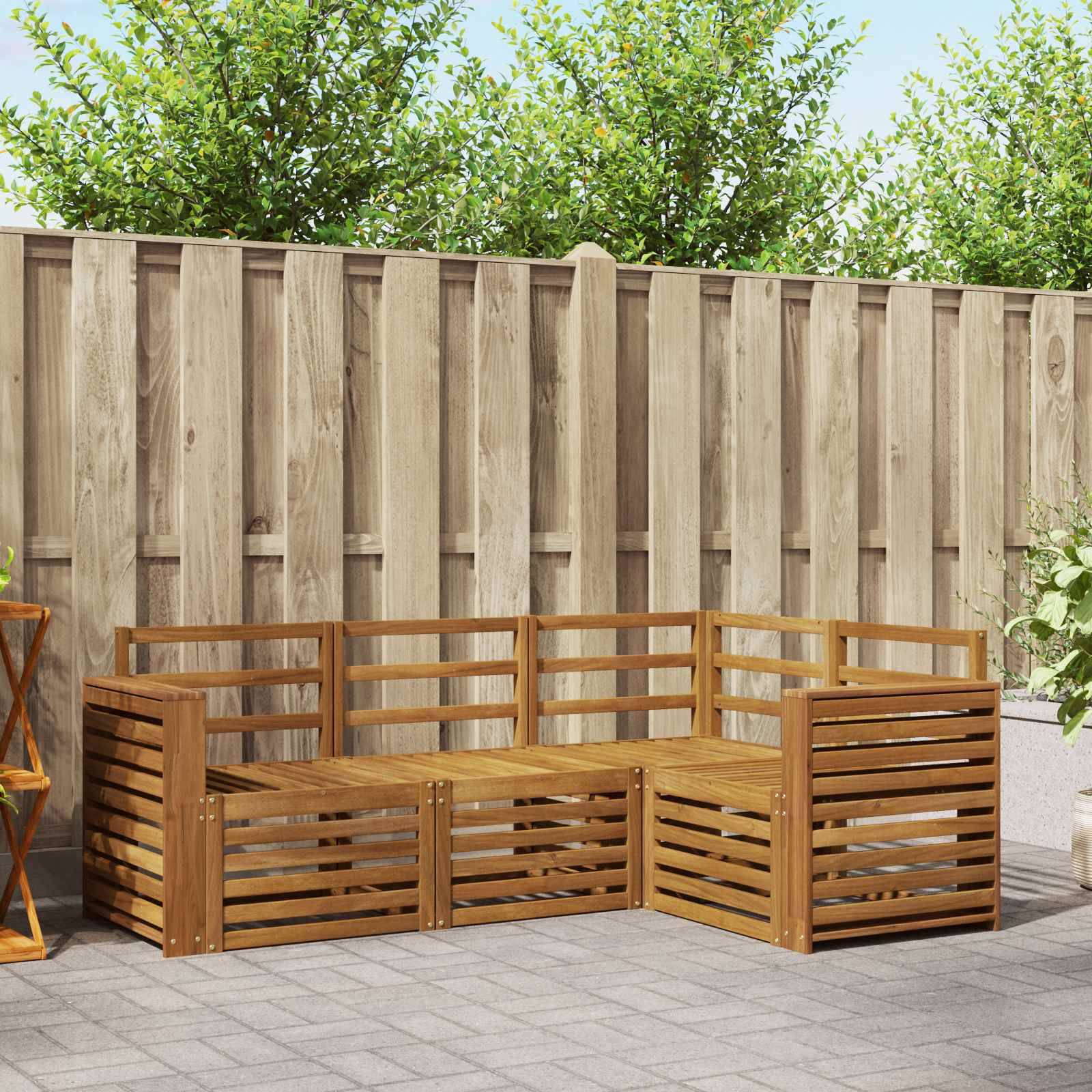 vidaXL Sofagarnituren 4 pcs Natur Massivholz Akazie