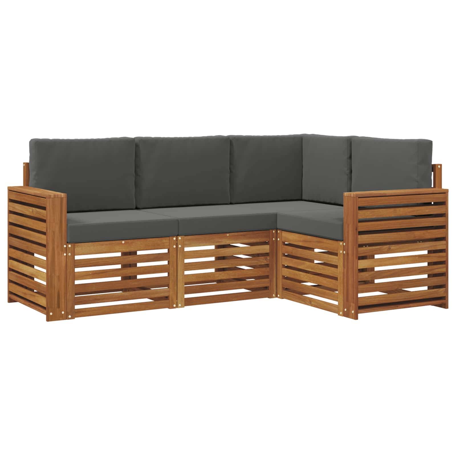 vidaXL Sofagarnituren 4 pcs Natur und Anthrazit Massivholz Akazie