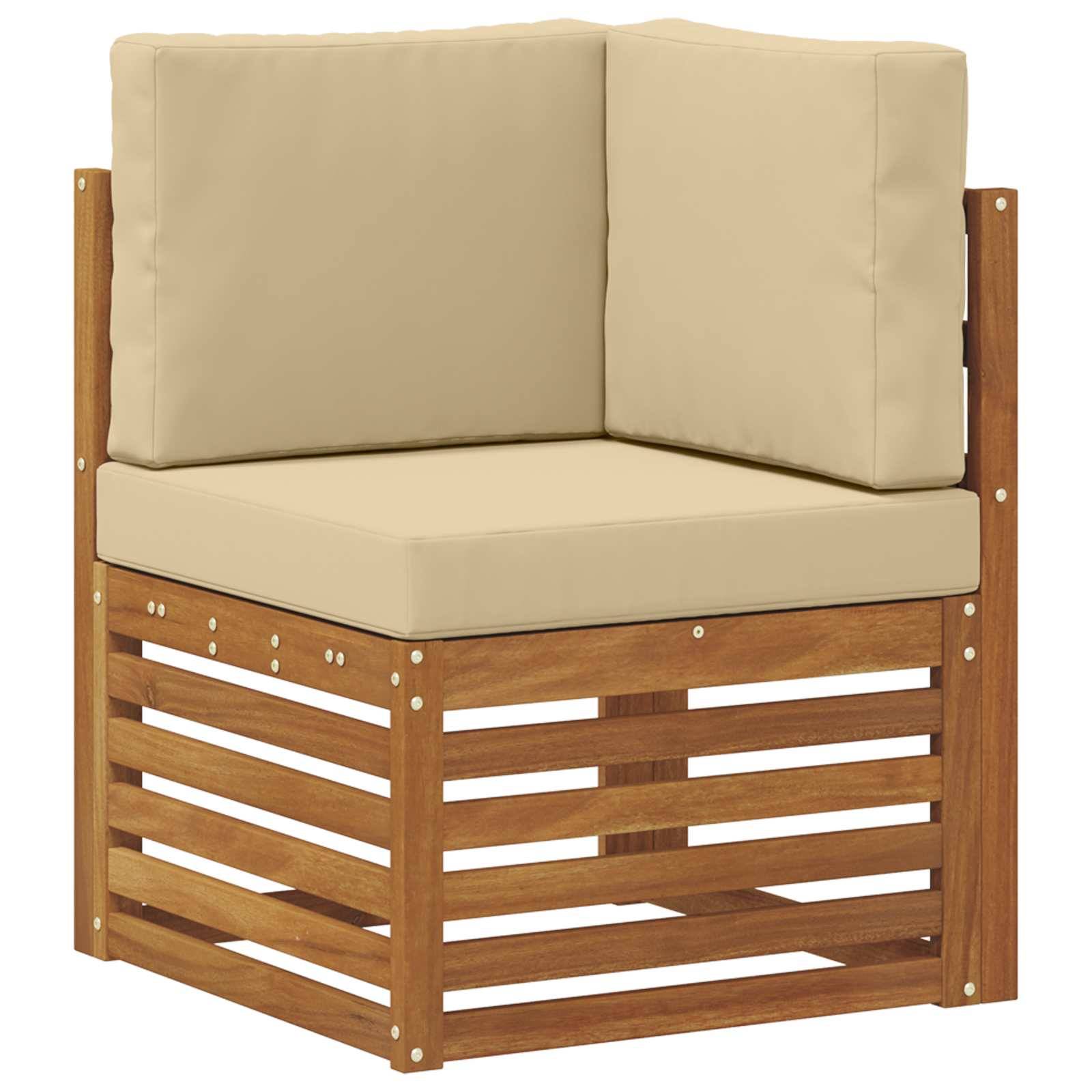 vidaXL Ecksofa Set mit Kissen 7 pcs Natur und Beige