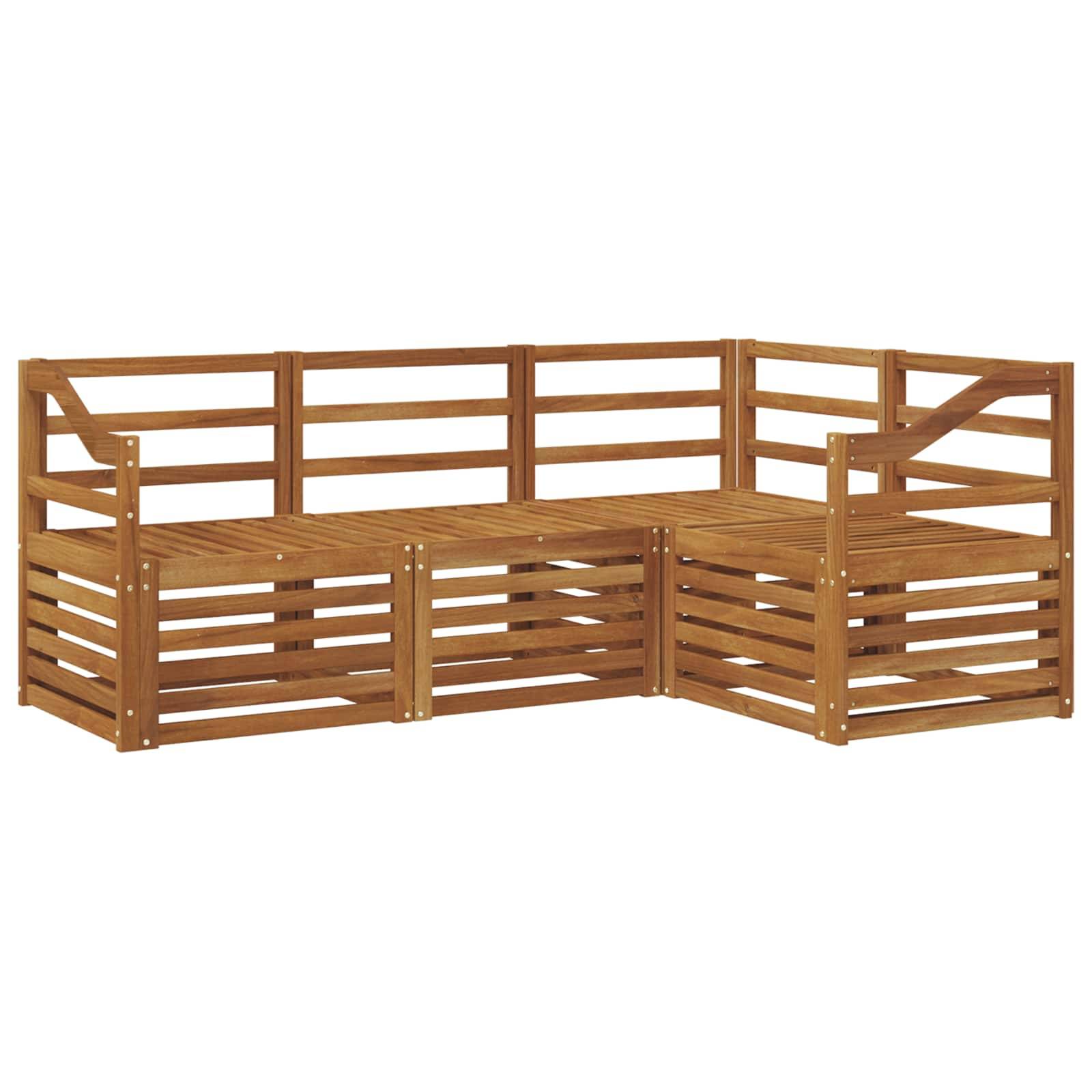 vidaXL Sofagarnituren 4 pcs Natur Massivholz Akazie
