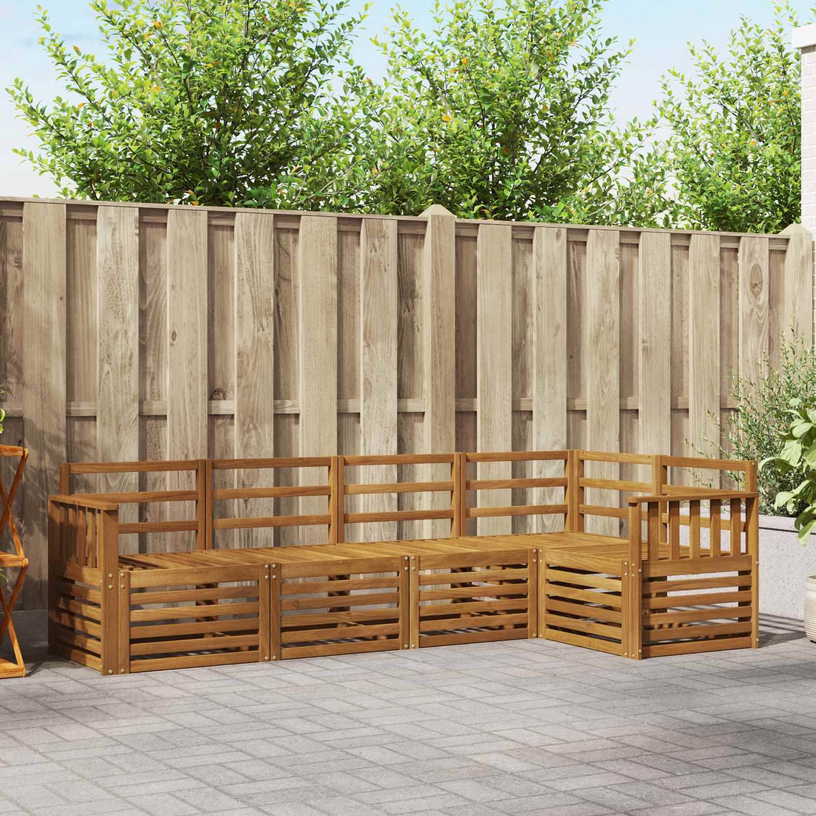 vidaXL Sofagarnituren 5 pcs Natur Massivholz Akazie