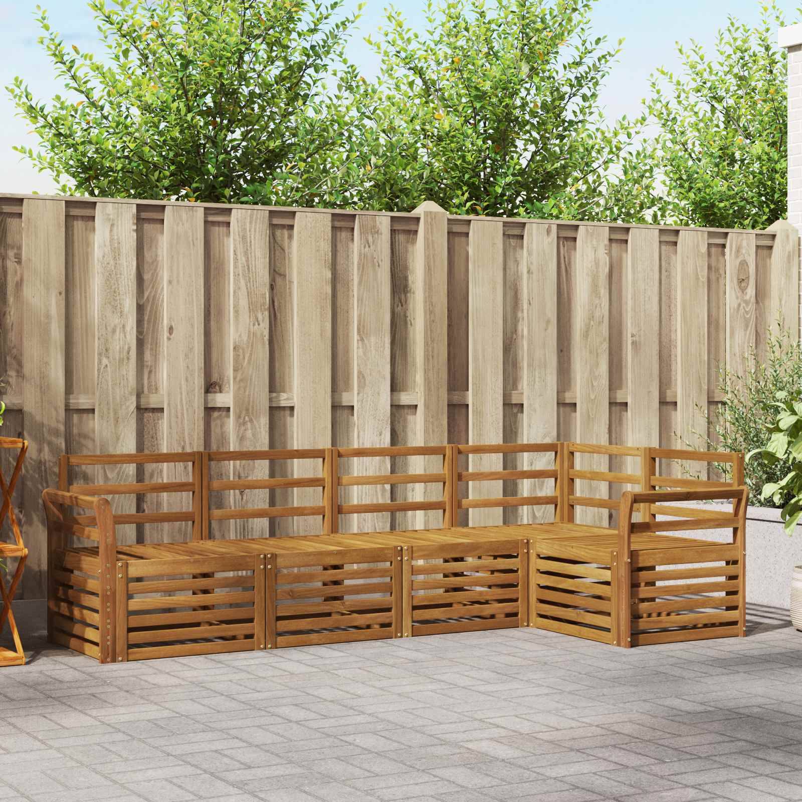 vidaXL Sofagarnituren 5 pcs Natur Massivholz Akazie