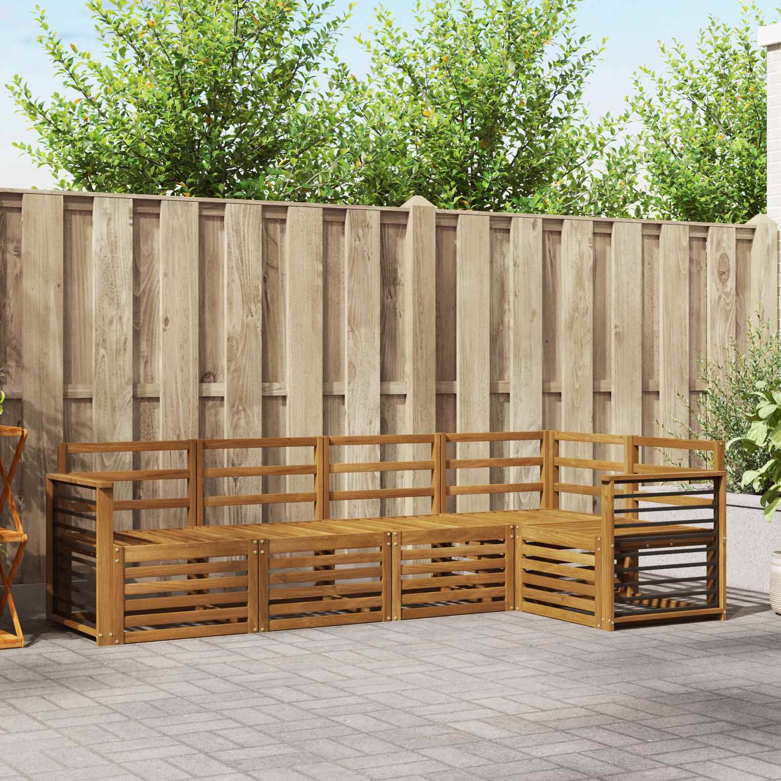 vidaXL Sofagarnituren 5 pcs Natur Massivholz Akazie