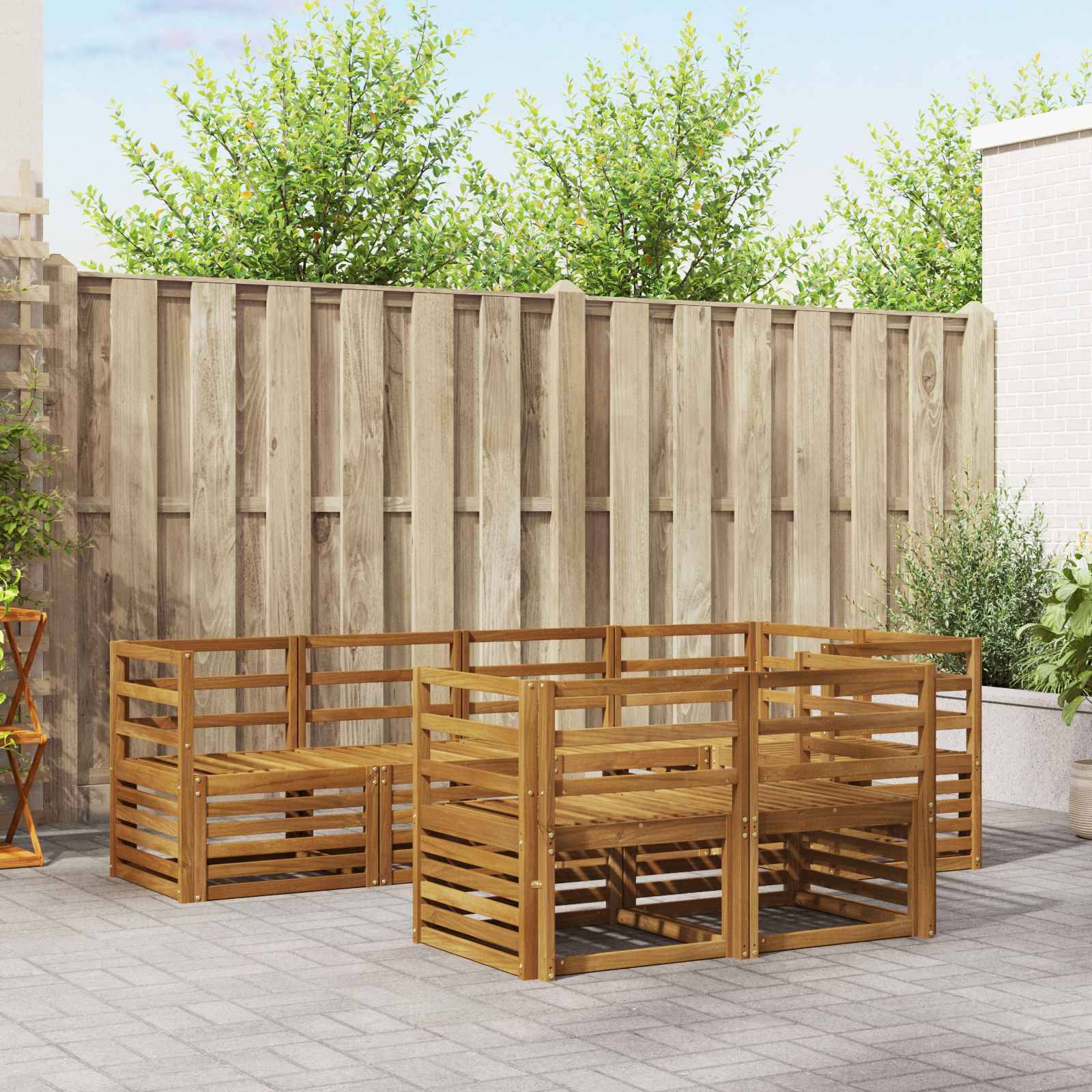 vidaXL Sofagarnituren 7 pcs Natur Massivholz Akazie