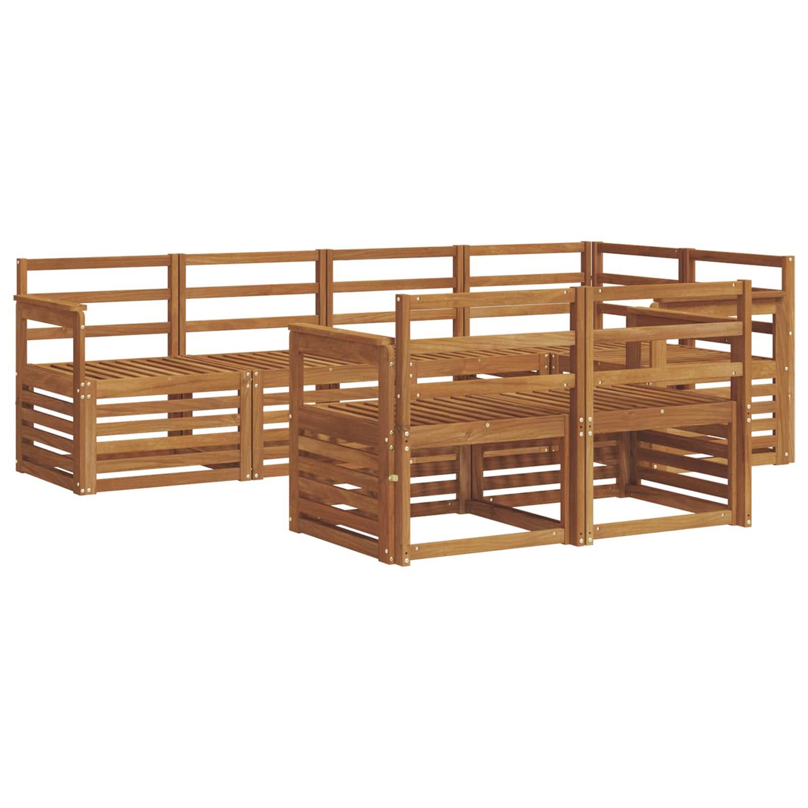 vidaXL Sofagarnituren 7 pcs Natur Massivholz Akazie