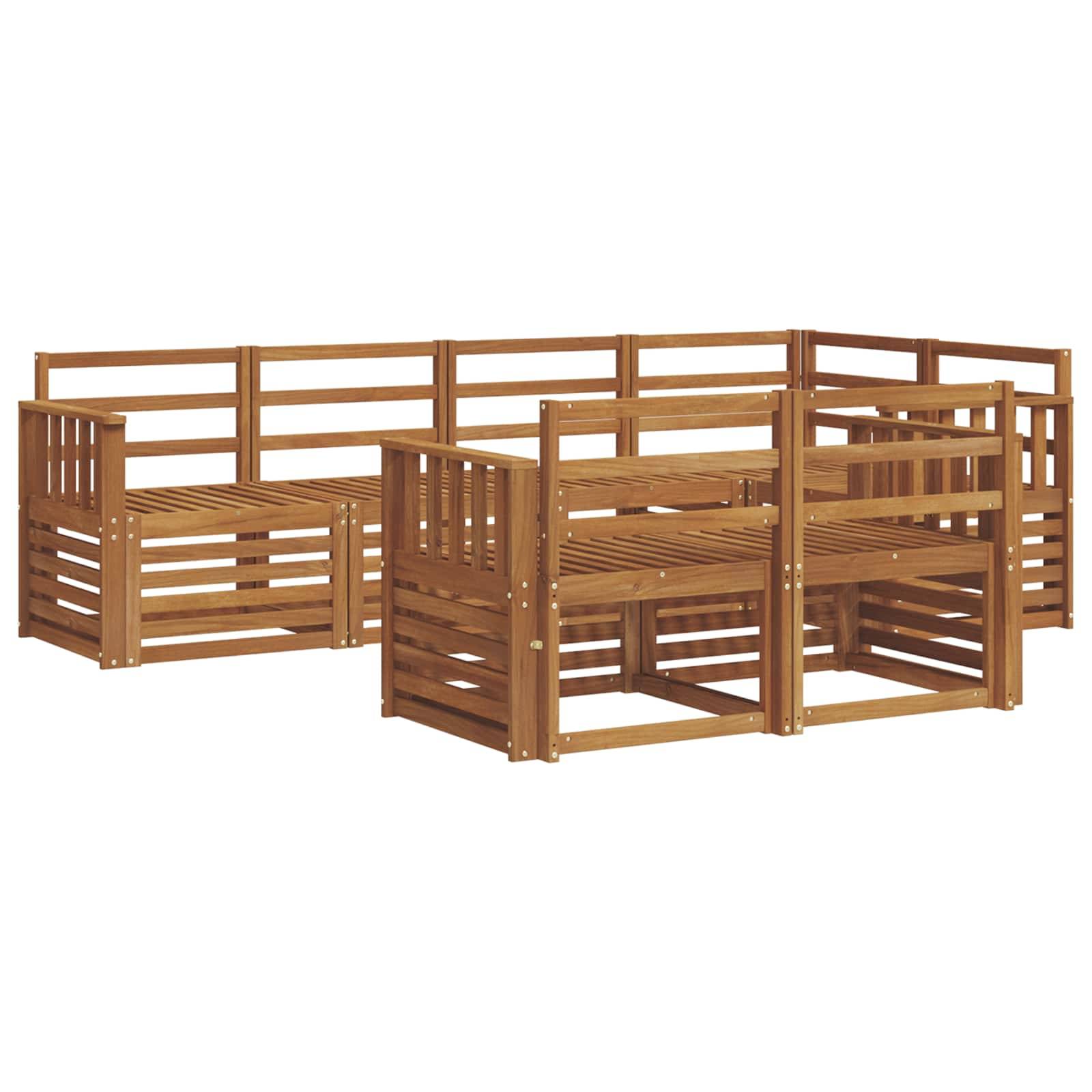 vidaXL Sofagarnituren 7 pcs Natur Massivholz Akazie