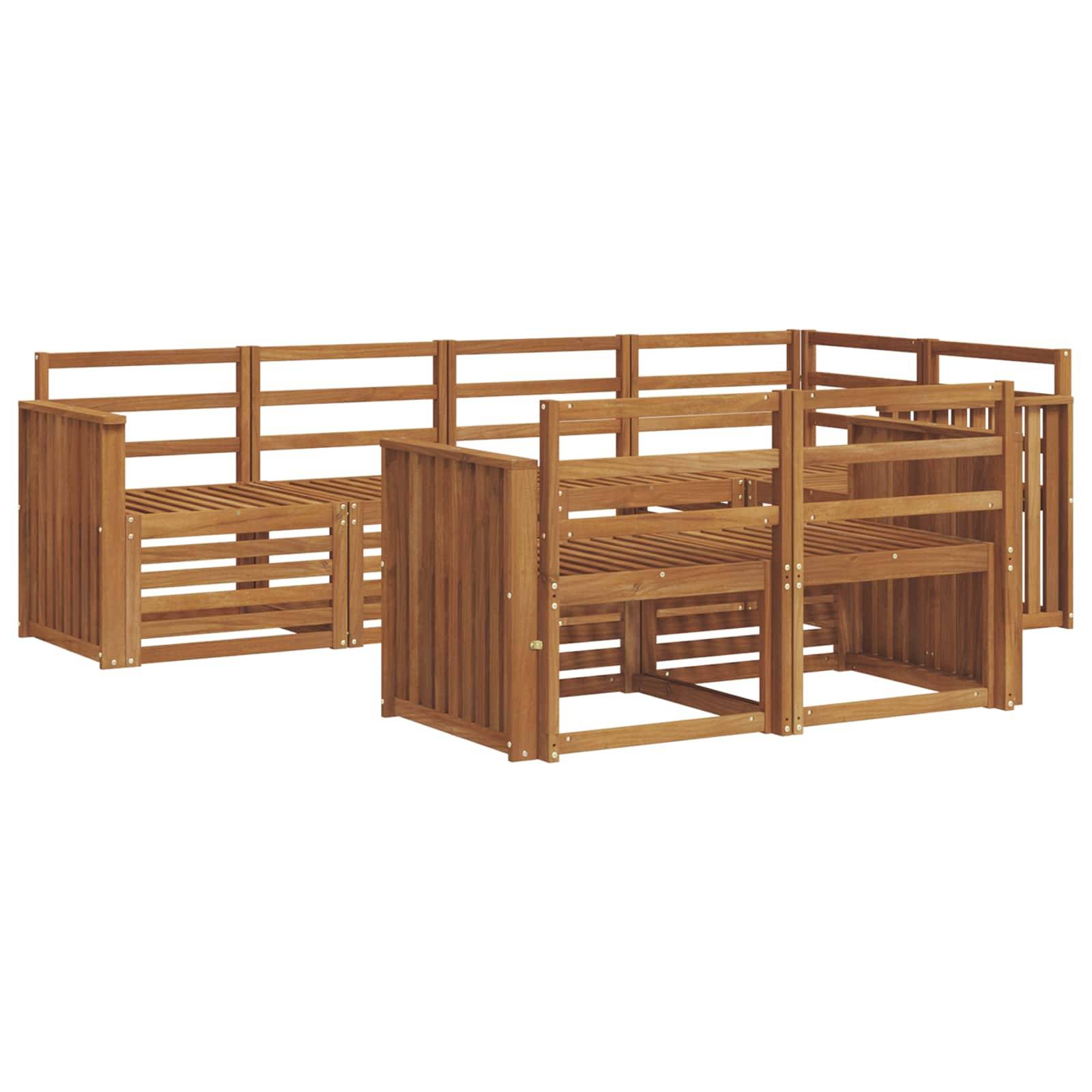 vidaXL Sofagarnituren 7 pcs Natur Massivholz Akazie