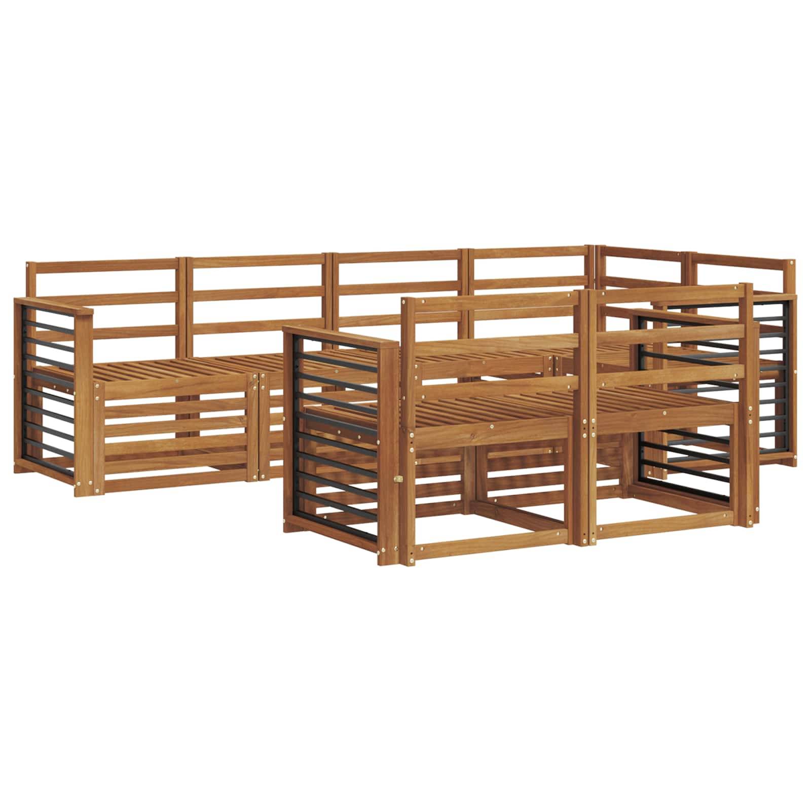 vidaXL Sofagarnituren 7 pcs Natur Massivholz Akazie