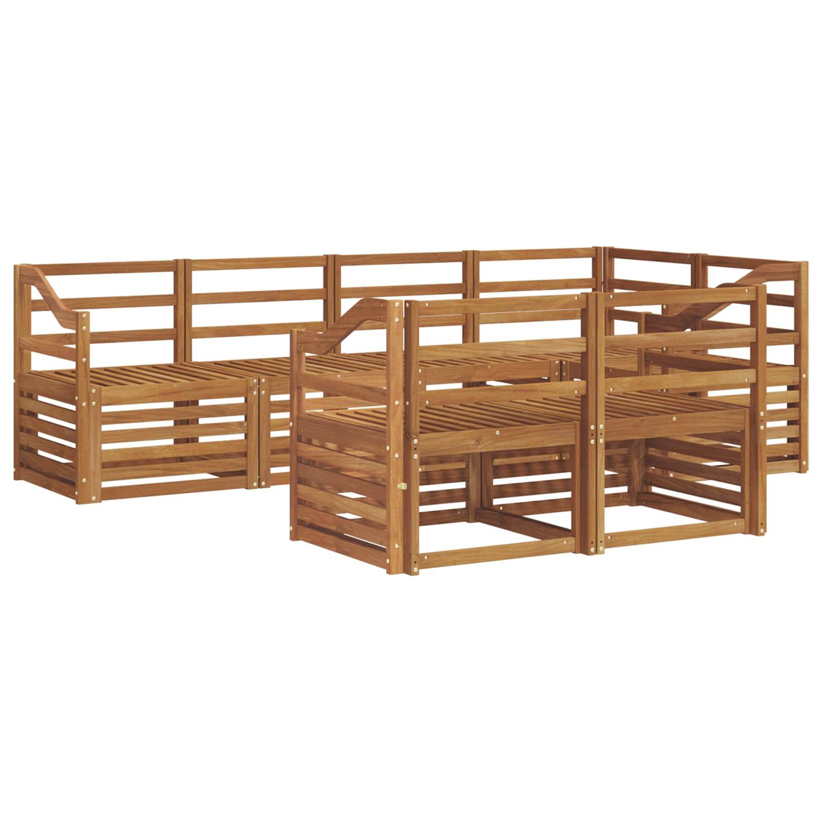 vidaXL Sofagarnituren 7 pcs Natur Massivholz Akazie