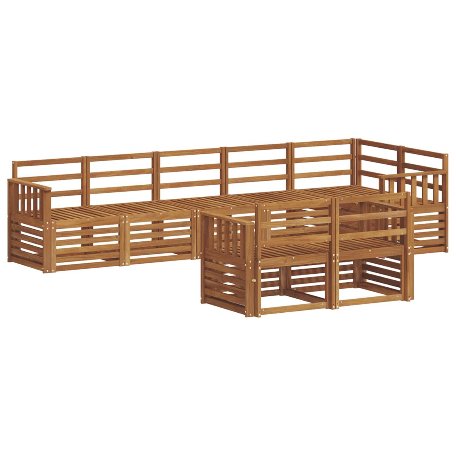 vidaXL Sofagarnituren 8 pcs Natur Massivholz Akazie