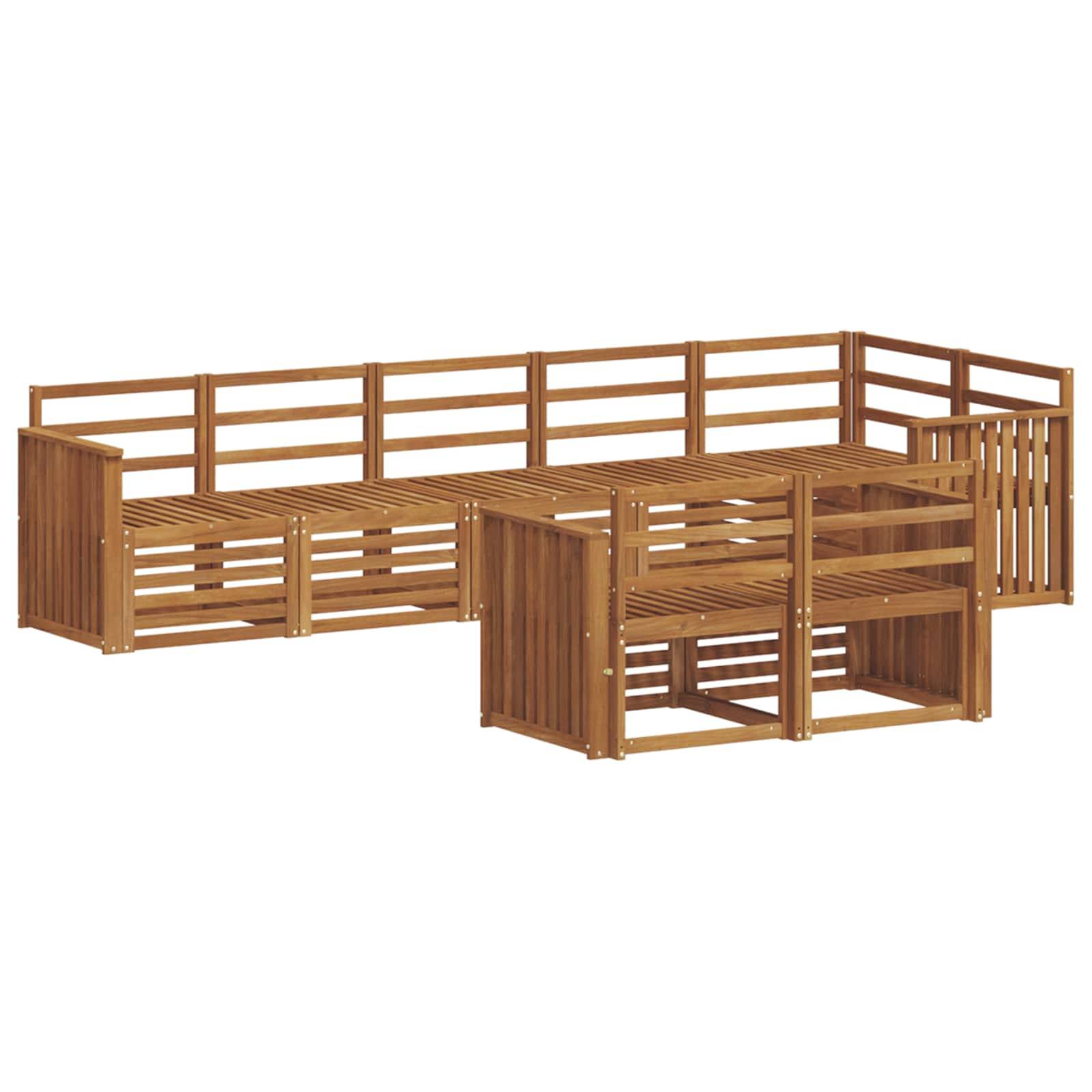 vidaXL Sofagarnituren 8 pcs Natur Massivholz Akazie