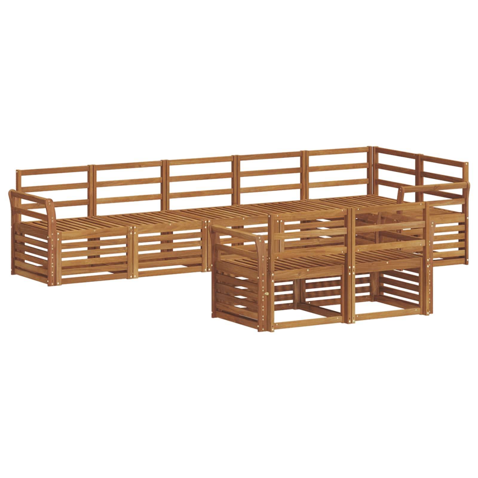 vidaXL Sofagarnituren 8 pcs Natur Massivholz Akazie