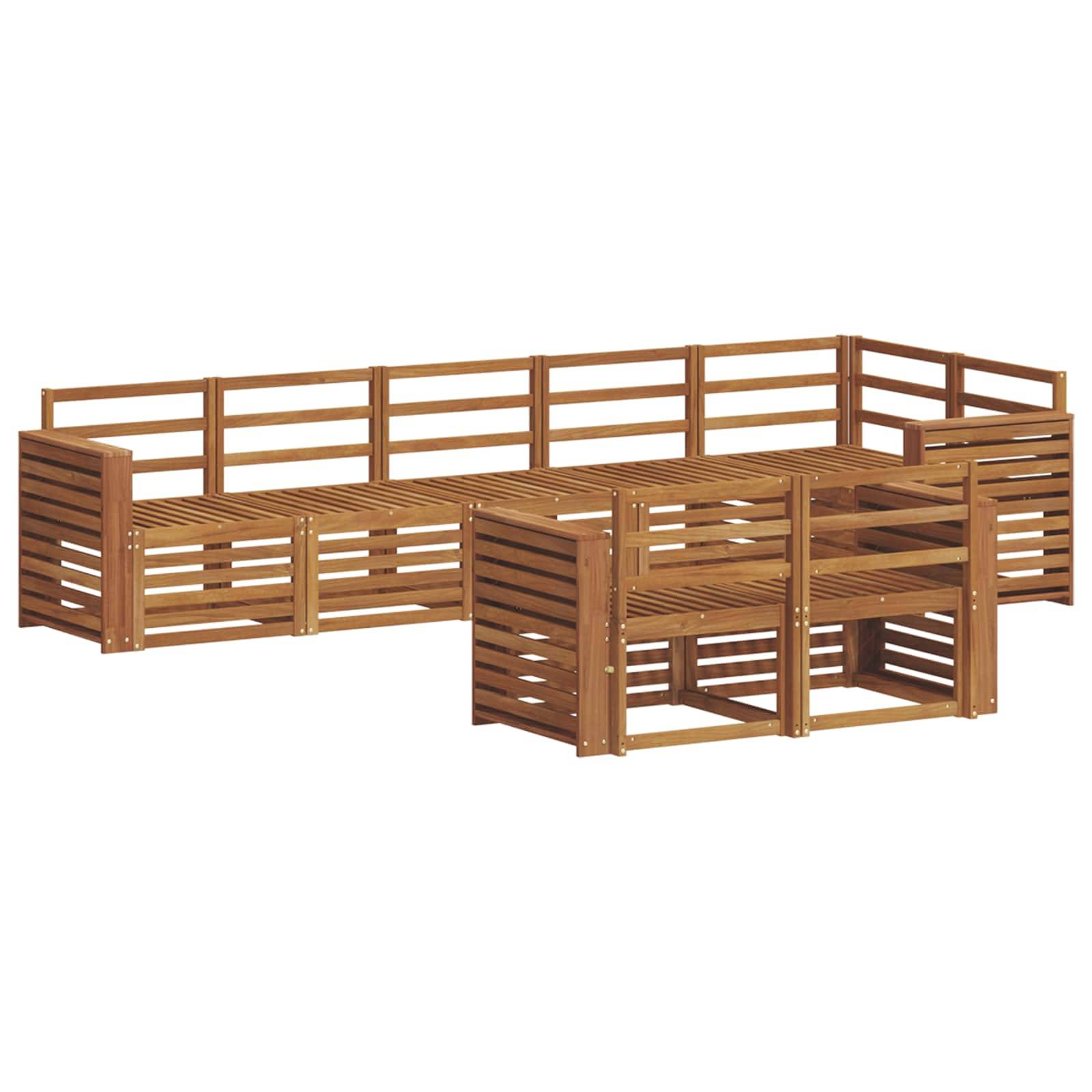 vidaXL Sofagarnituren 8 pcs Natur Massivholz Akazie