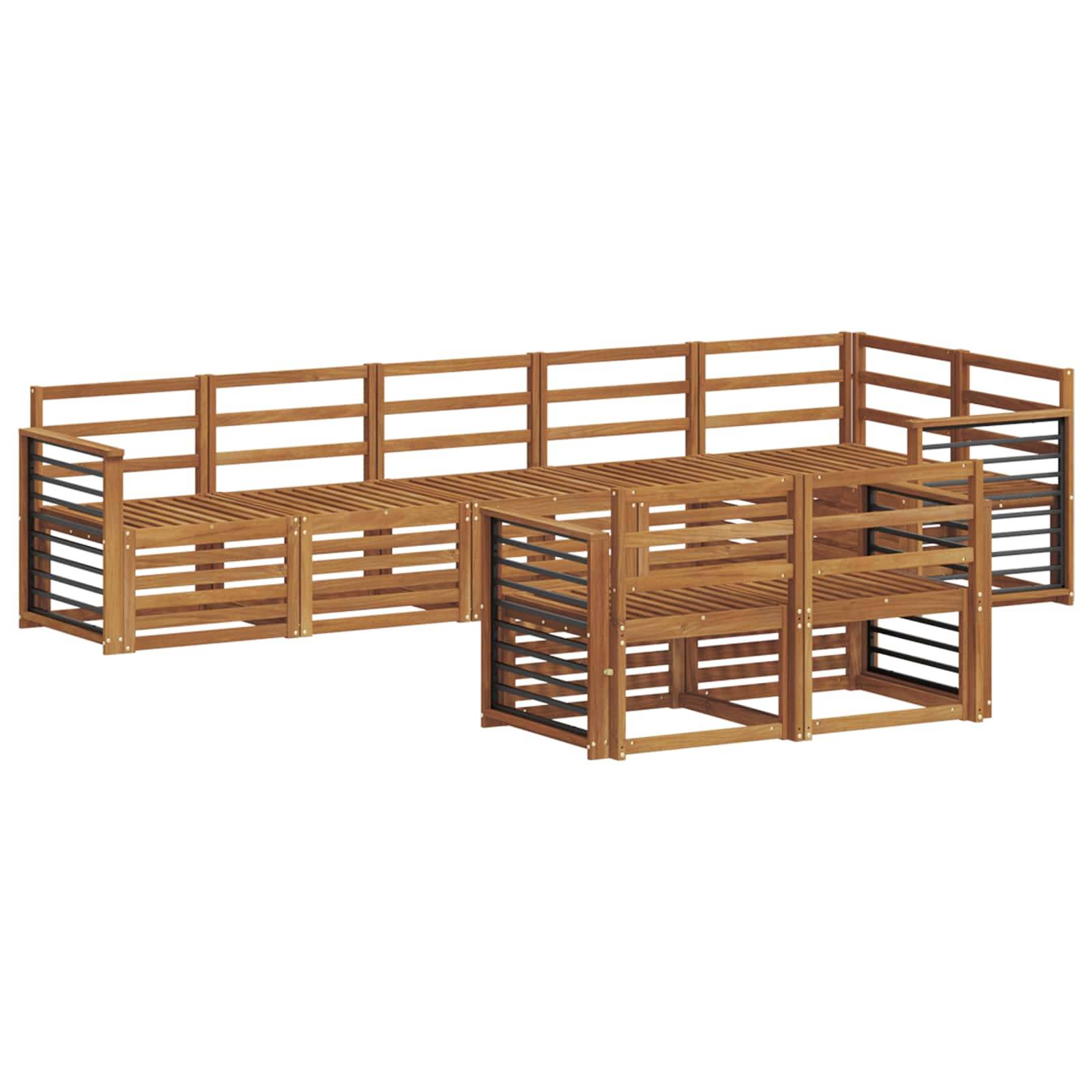 vidaXL Sofagarnituren 8 pcs Natur Massivholz Akazie