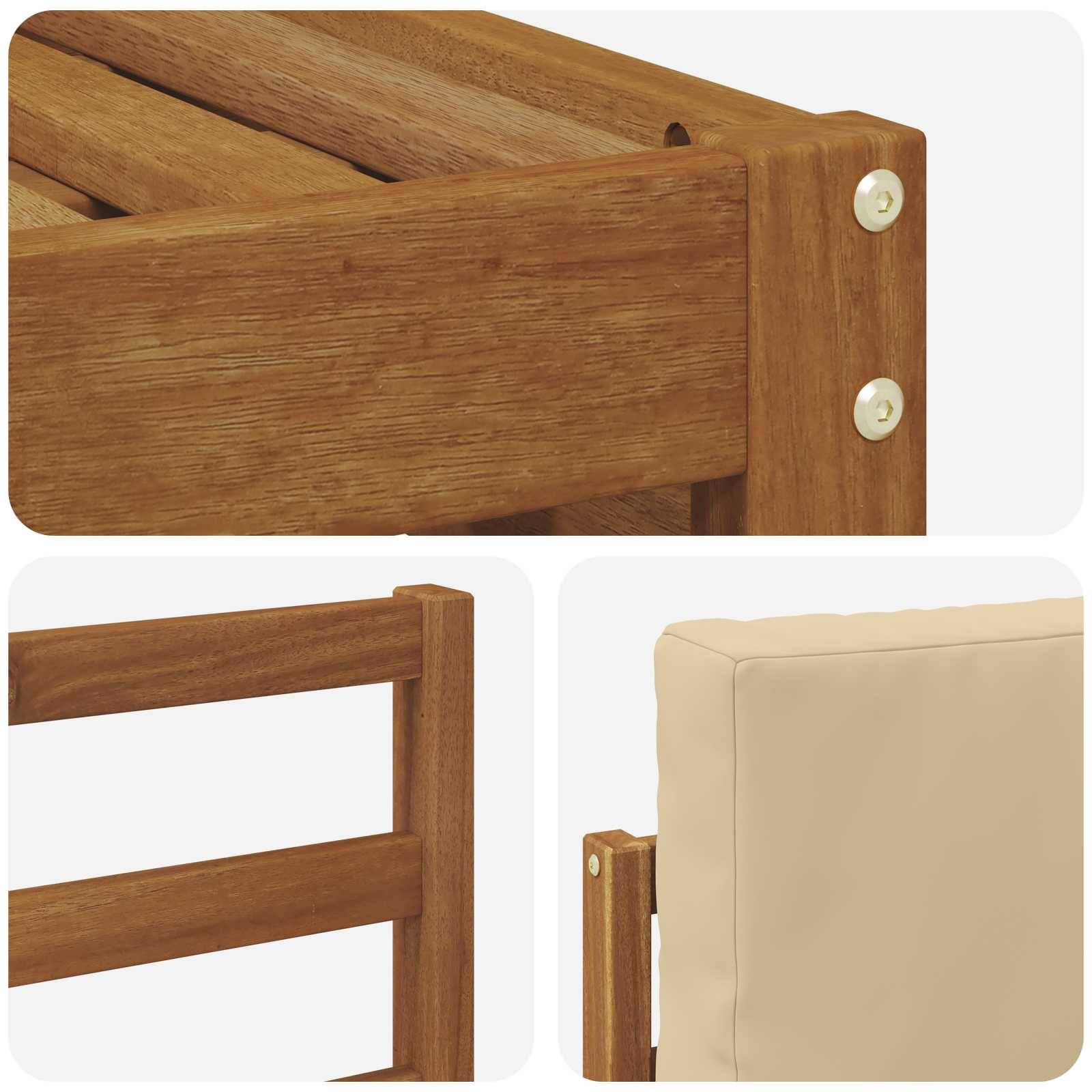 vidaXL Sofagarnituren 9 pcs Natur und Beige Massivholz Akazie