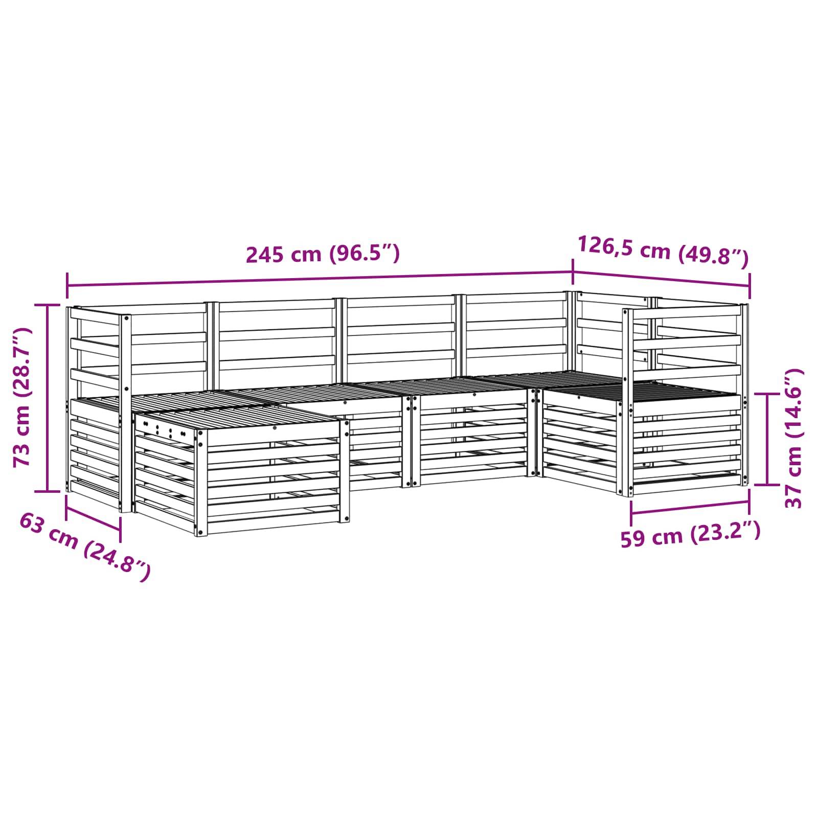 vidaXL Sofagarnituren 6 pcs Natur Massivholz Akazie
