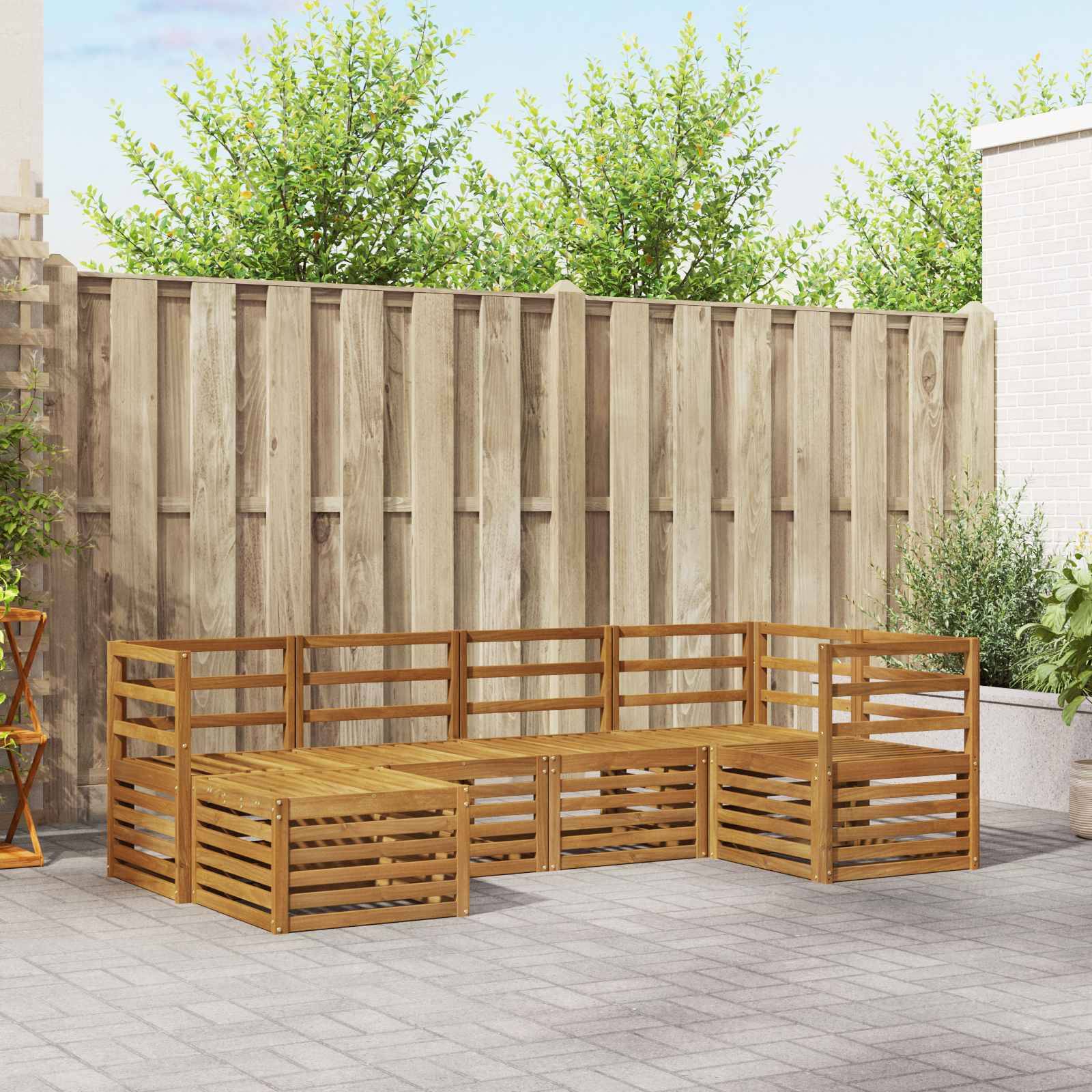 vidaXL Sofagarnituren 6 pcs Natur Massivholz Akazie