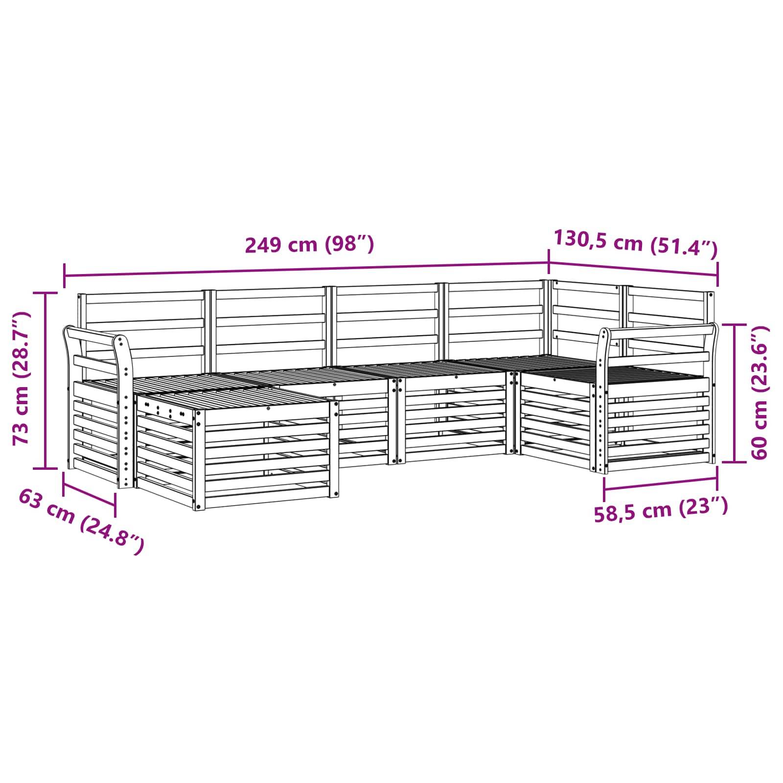 vidaXL Outdoor-Sofagarnitur 6 pcs Weiß Polyester