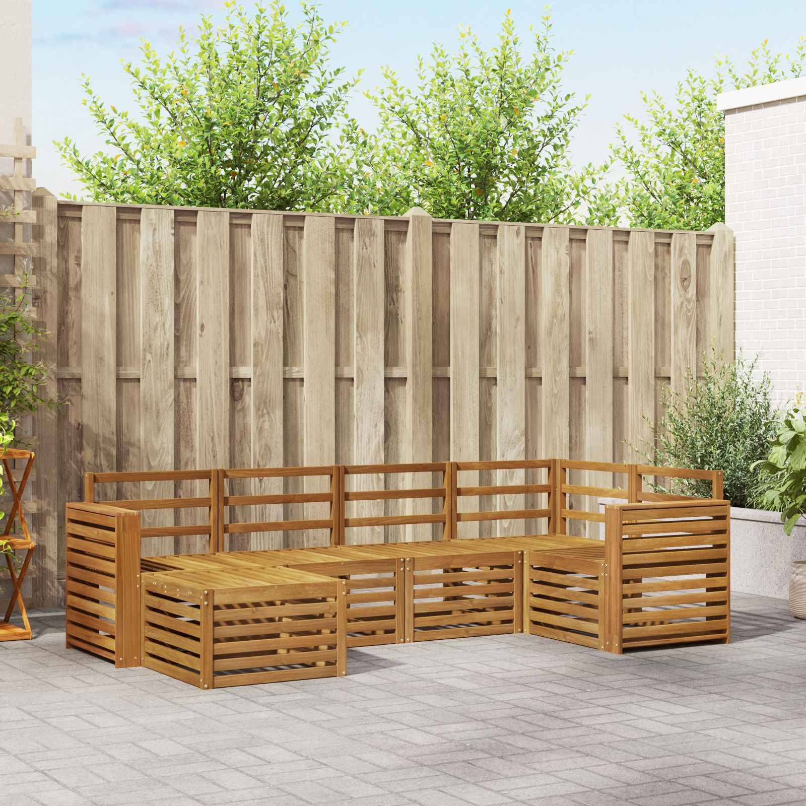vidaXL Sofagarnituren 6 pcs Natur Massivholz Akazie