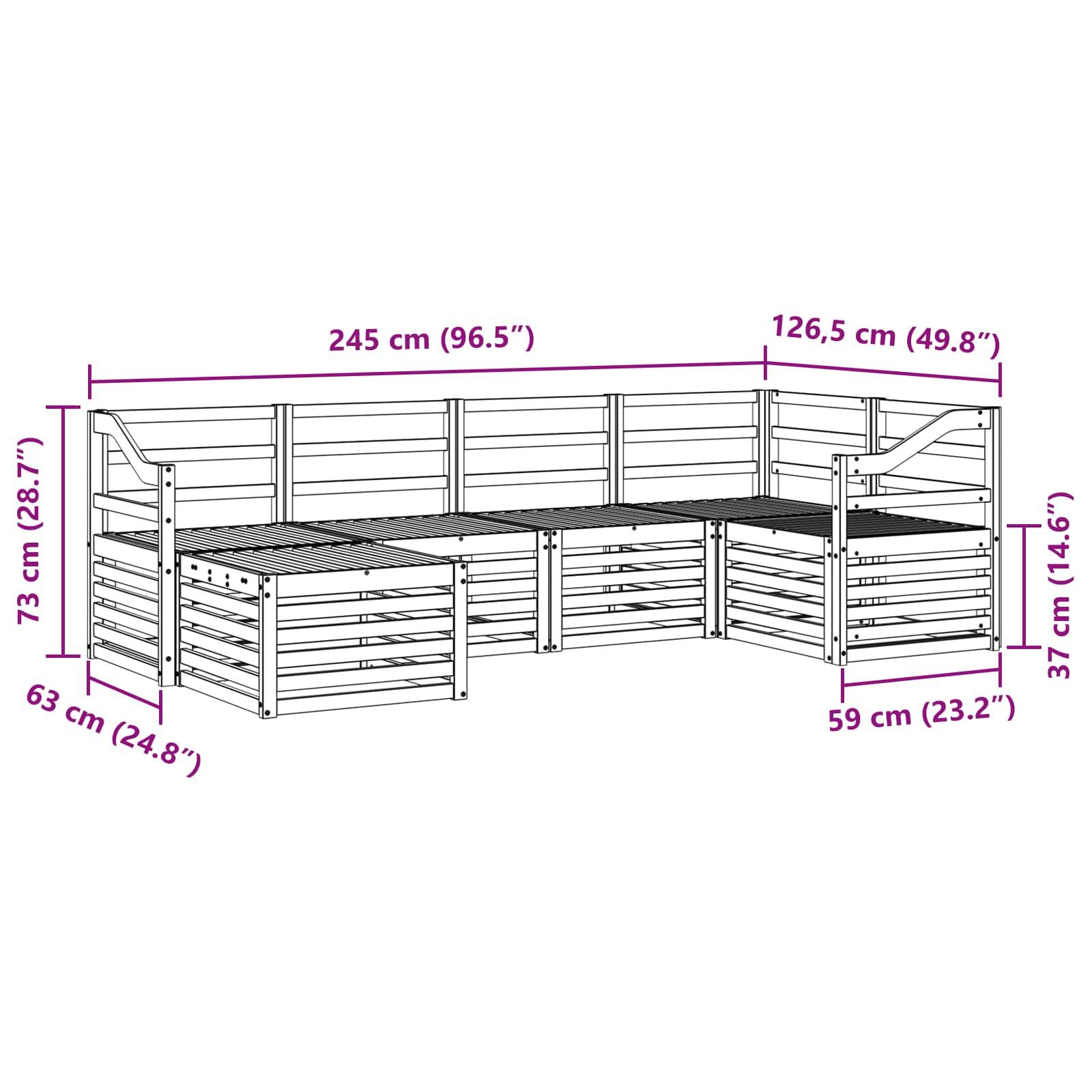 vidaXL Sofagarnituren 6 pcs Natur Massivholz Akazie