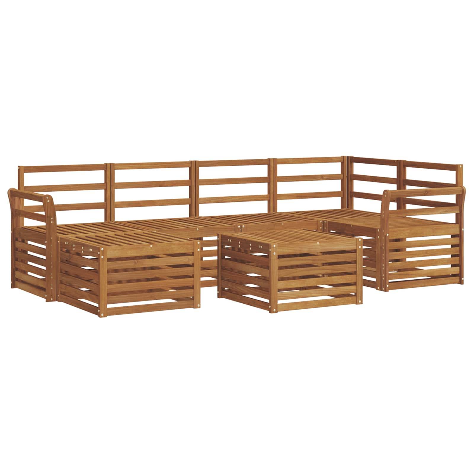 vidaXL Ecksofa Set 7 pcs Natur Massivholz Akazie