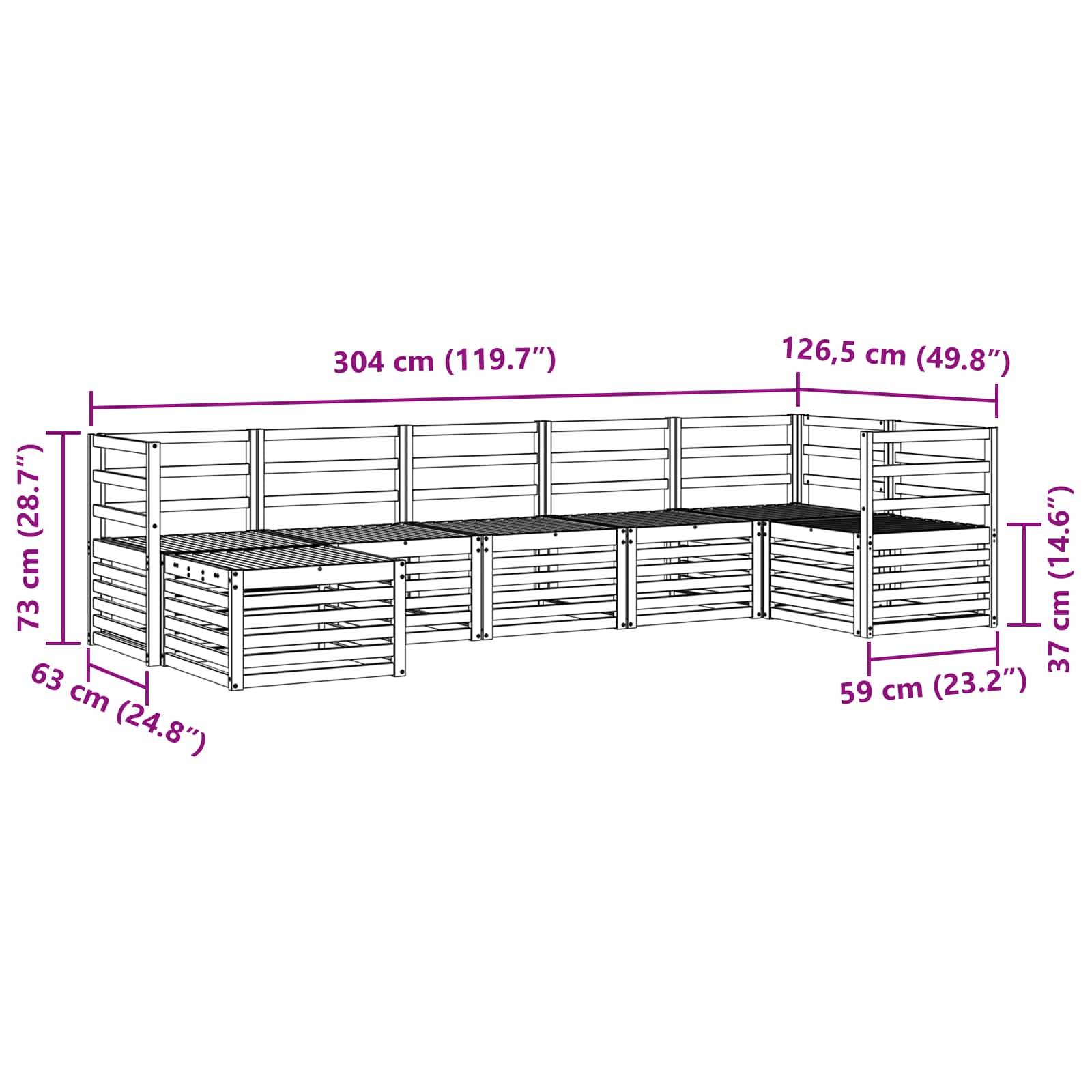 vidaXL Outdoor-Sofagarnitur 7 pcs Weiß