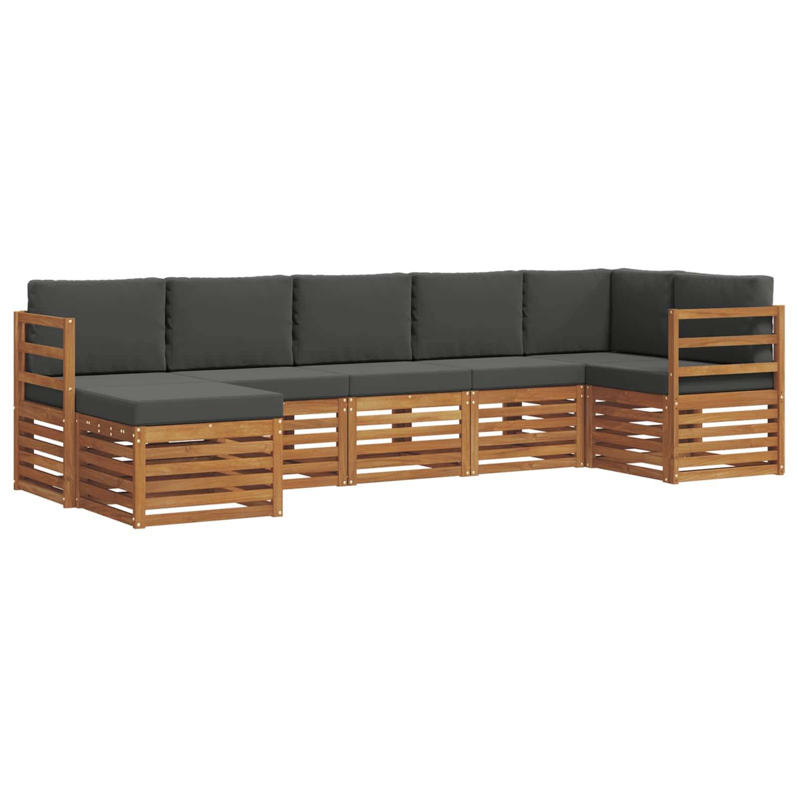 vidaXL Ecksofa Set 7 pcs Natur und Anthrazit Massivholz Akazie
