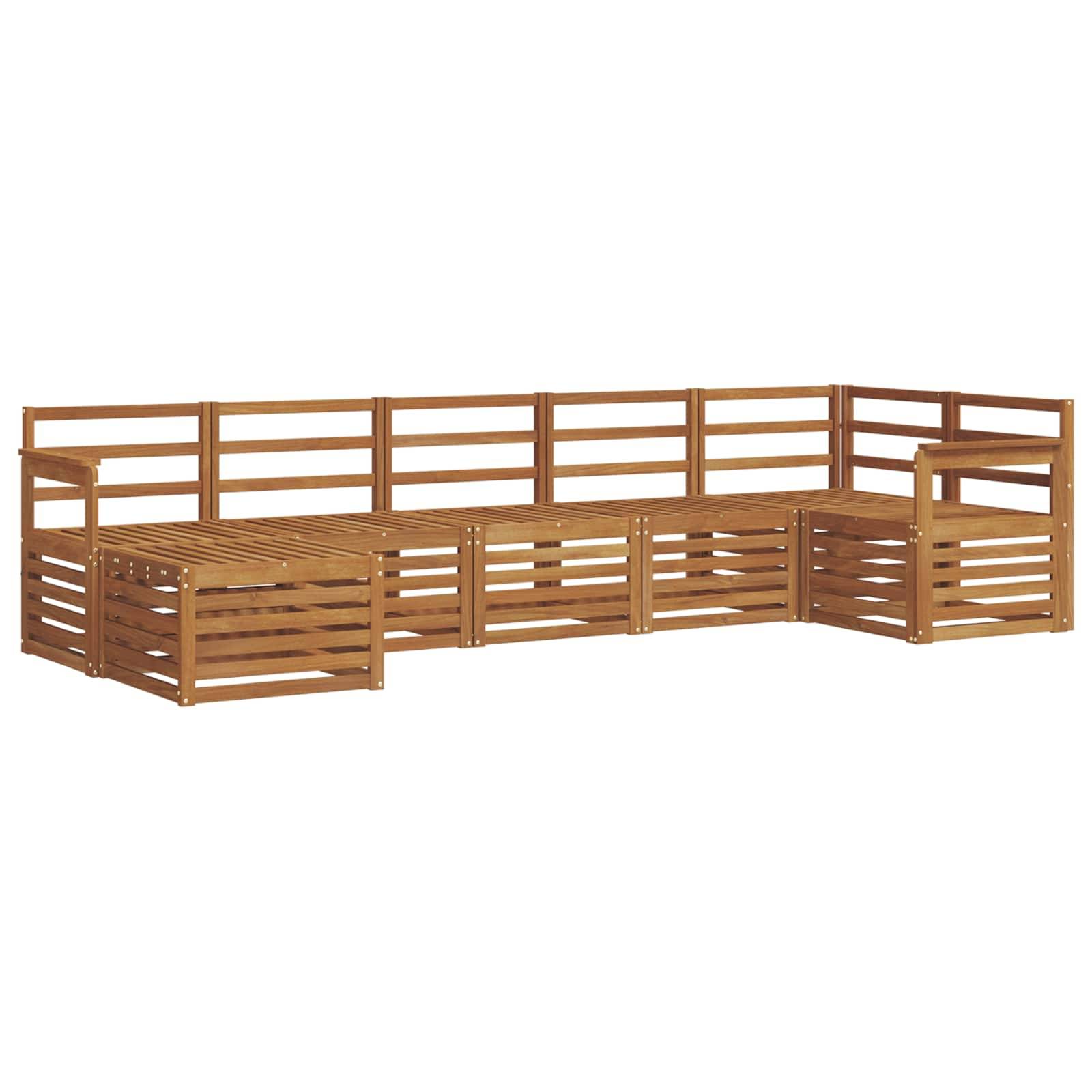 vidaXL Sofagarnituren 7 pcs Natur Massivholz Akazie