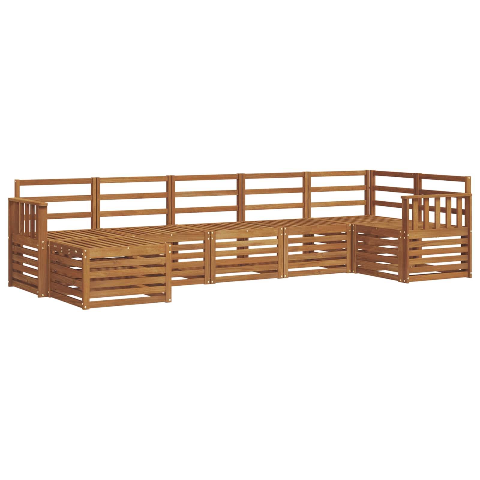 vidaXL Sofagarnituren 7 pcs Natur Massivholz Akazie