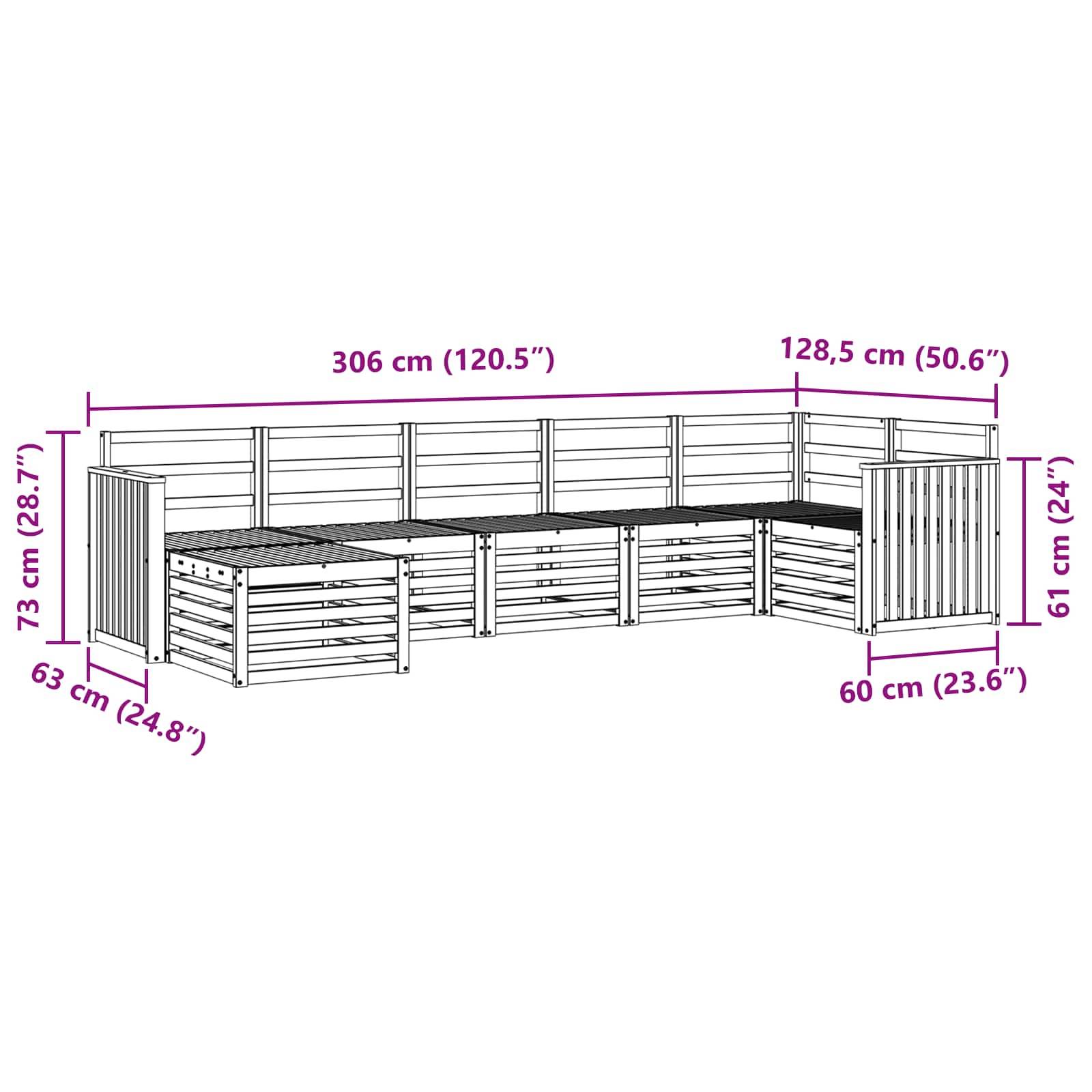 vidaXL Outdoor-Sofagarnitur 7 pcs Weiß
