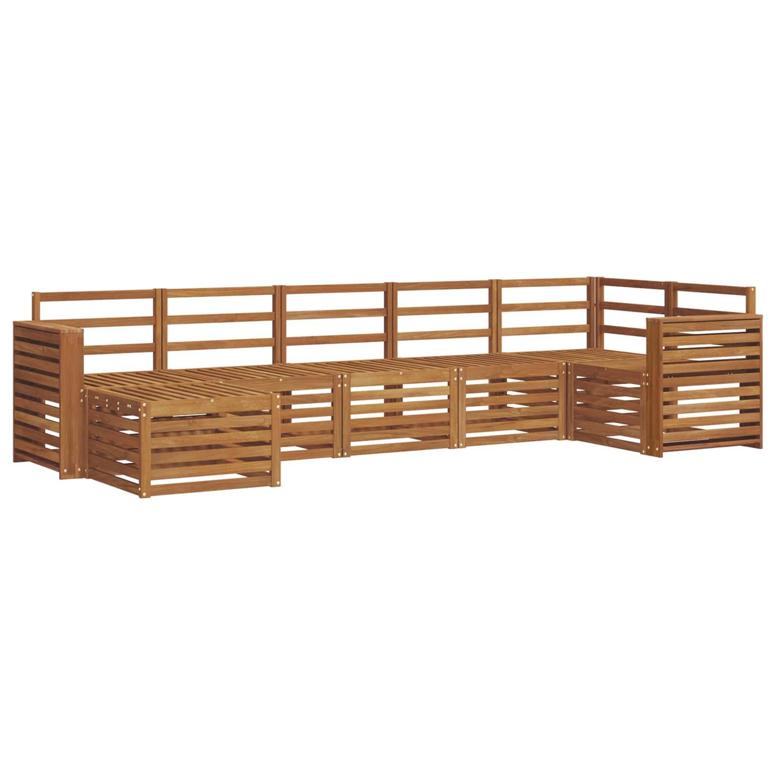 vidaXL Sofagarnituren 7 pcs Natur Massivholz Akazie