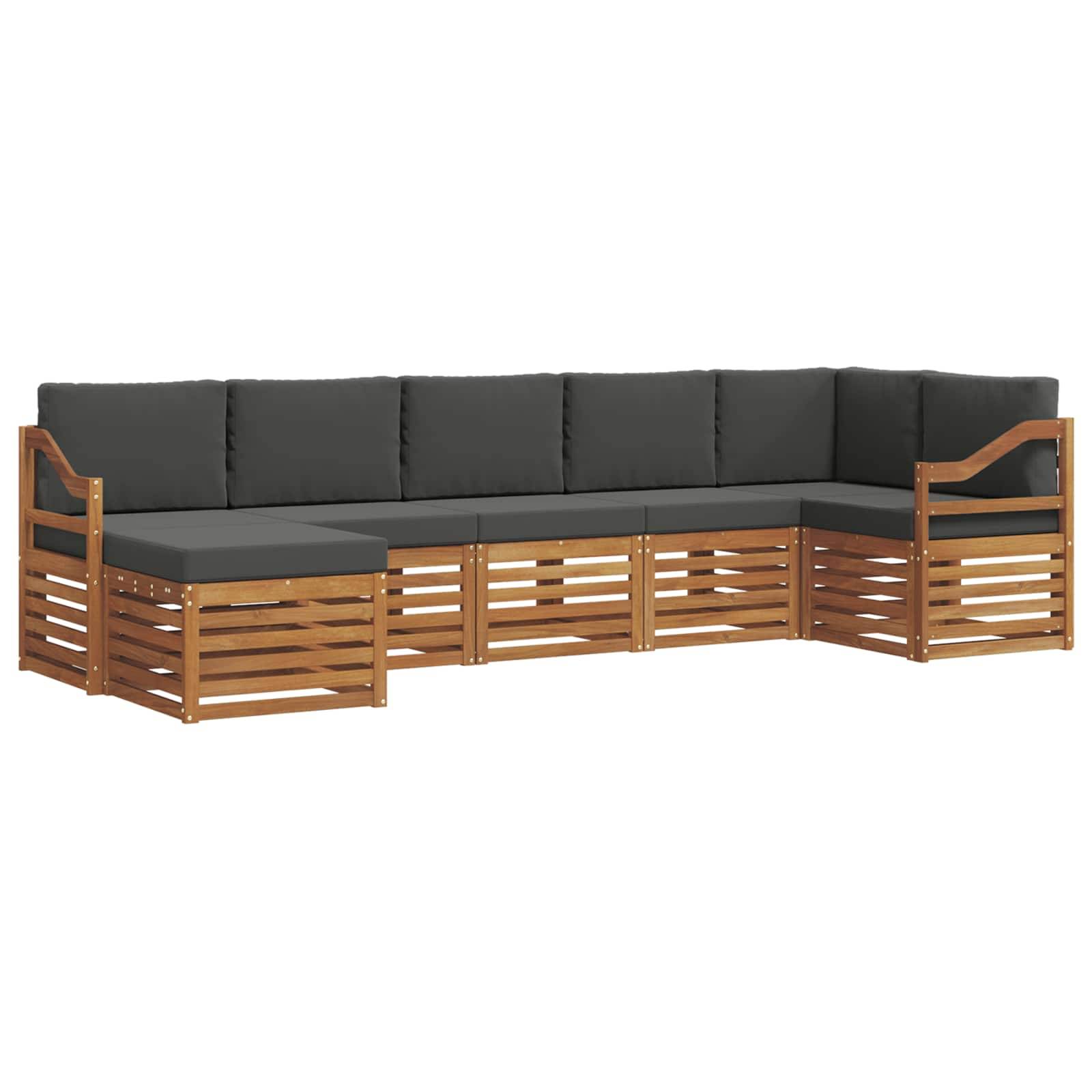 vidaXL Ecksofa Set 7 pcs Natur und Anthrazit Massivholz Akazie