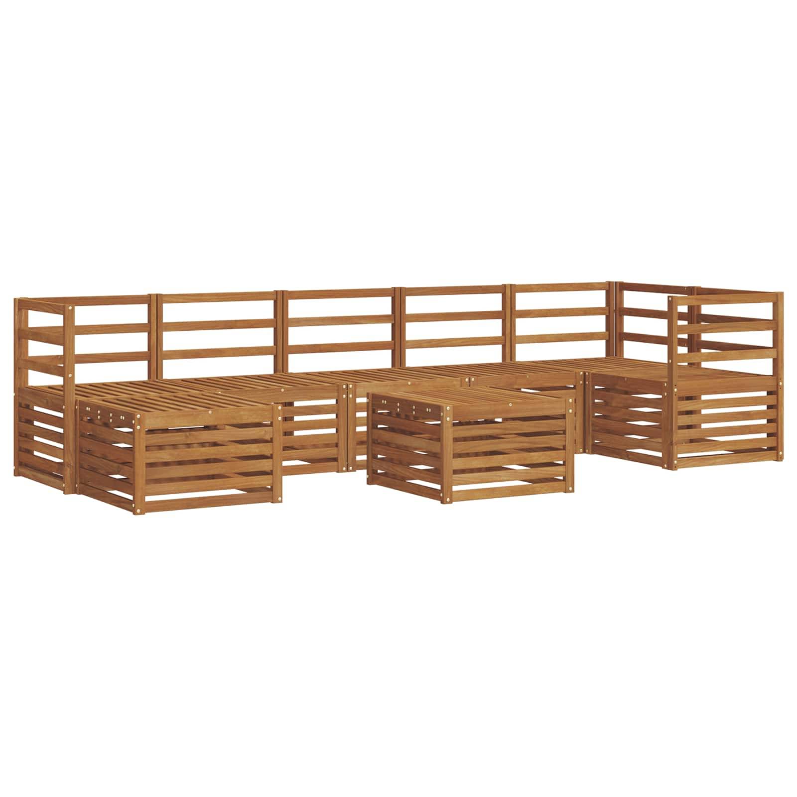 vidaXL Ecksofa Set 8 pcs Natur Massivholz Akazie