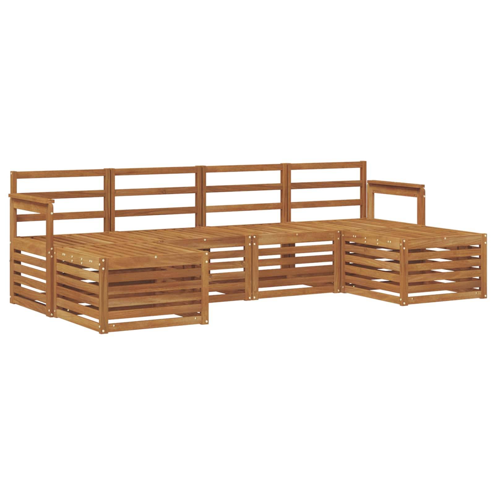 vidaXL Sofagarnituren 6 pcs Natur Massivholz Akazie