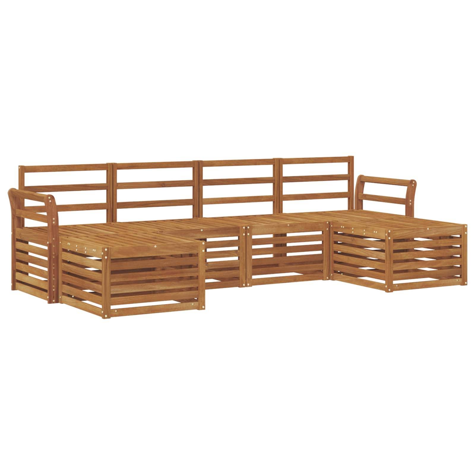 vidaXL Sofagarnituren 6 pcs Natur Massivholz Akazie