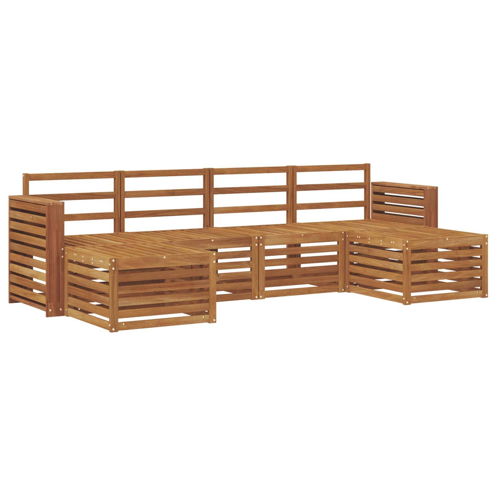 vidaXL Sofagarnituren 6 pcs Natur Massivholz Akazie