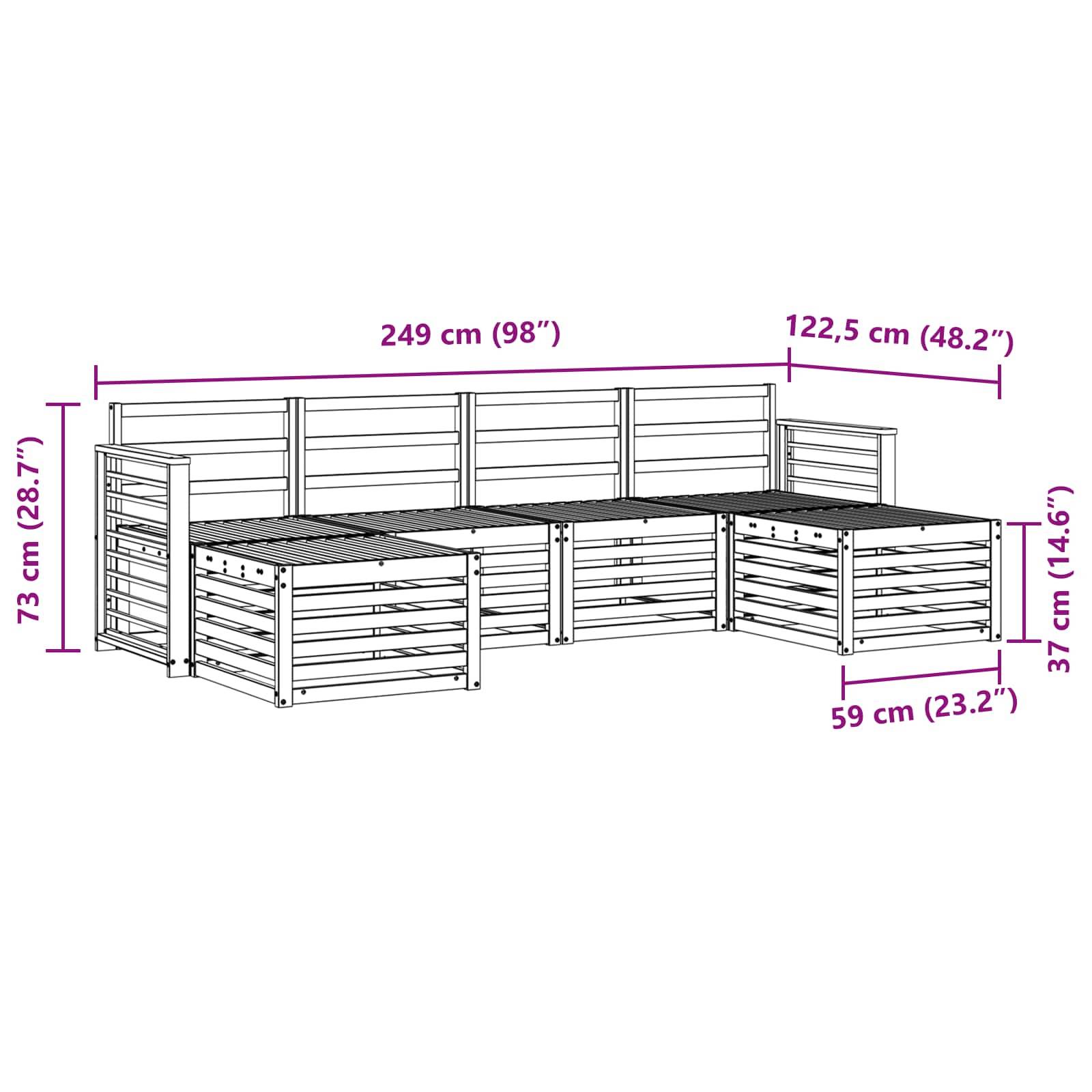 vidaXL Sofagarnituren 6 pcs Natur Massivholz Akazie