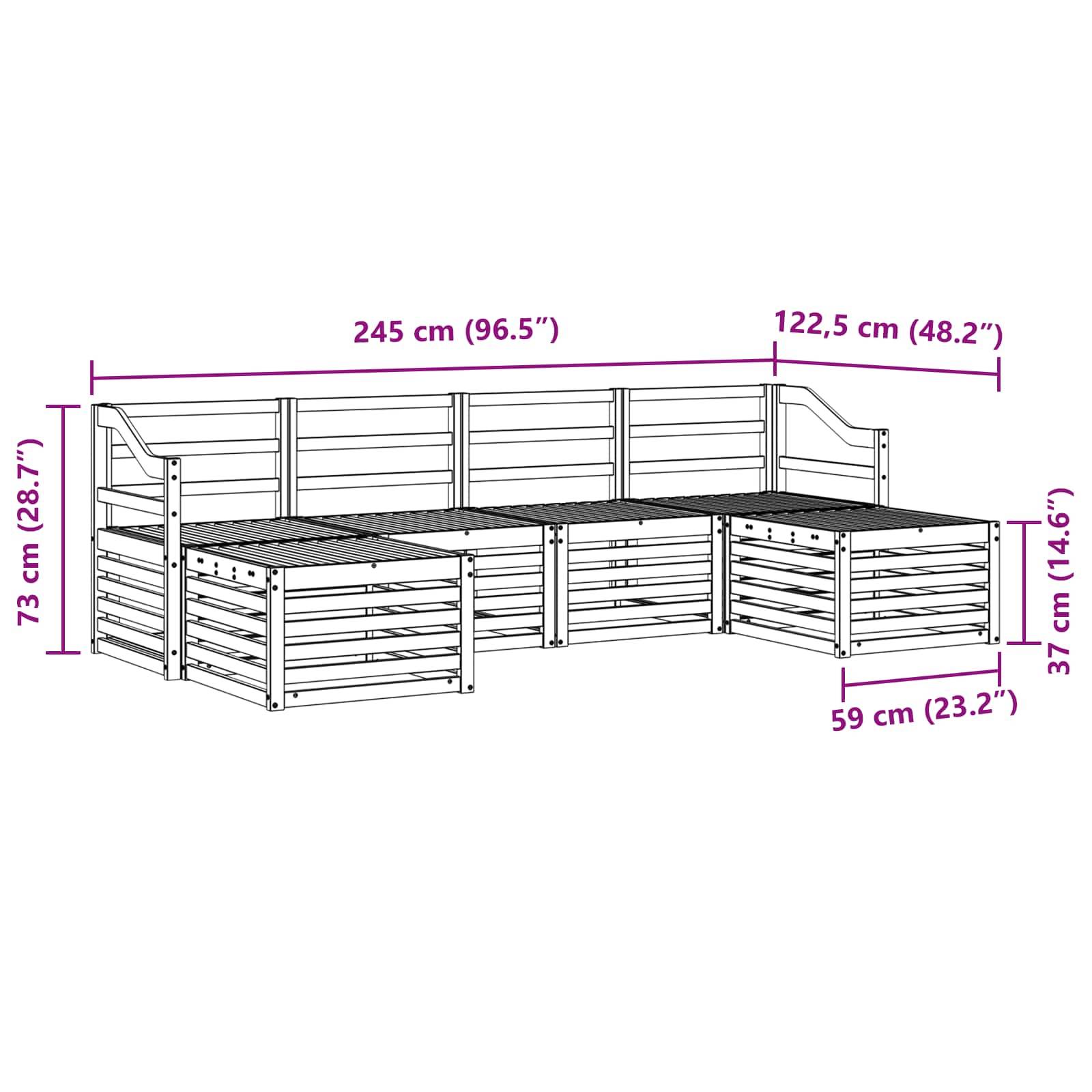 vidaXL Sofagarnituren 6 pcs Natur Massivholz Akazie
